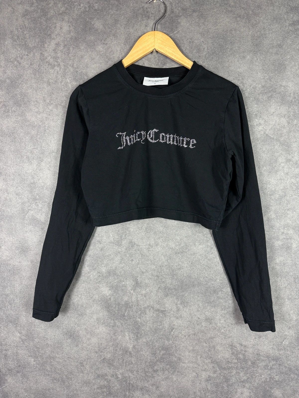Juicy Couture Juicy Couture Crop Top Black Sequin Spellout Size XL / US 12-14 / IT 48-50 - 1 Thumbnail