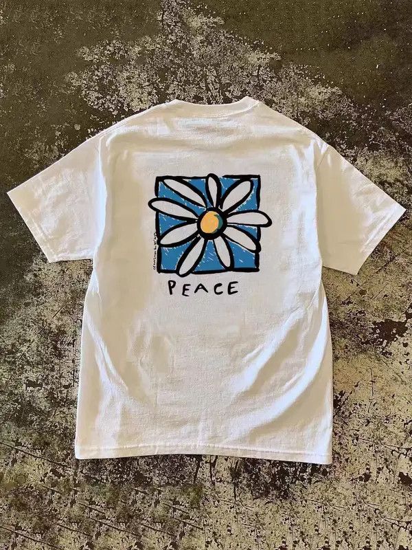 Japanese Brand VIBE Washed vintage sunflower print cotton t-shirt Size US M / EU 48-50 / 2 - 7 Thumbnail