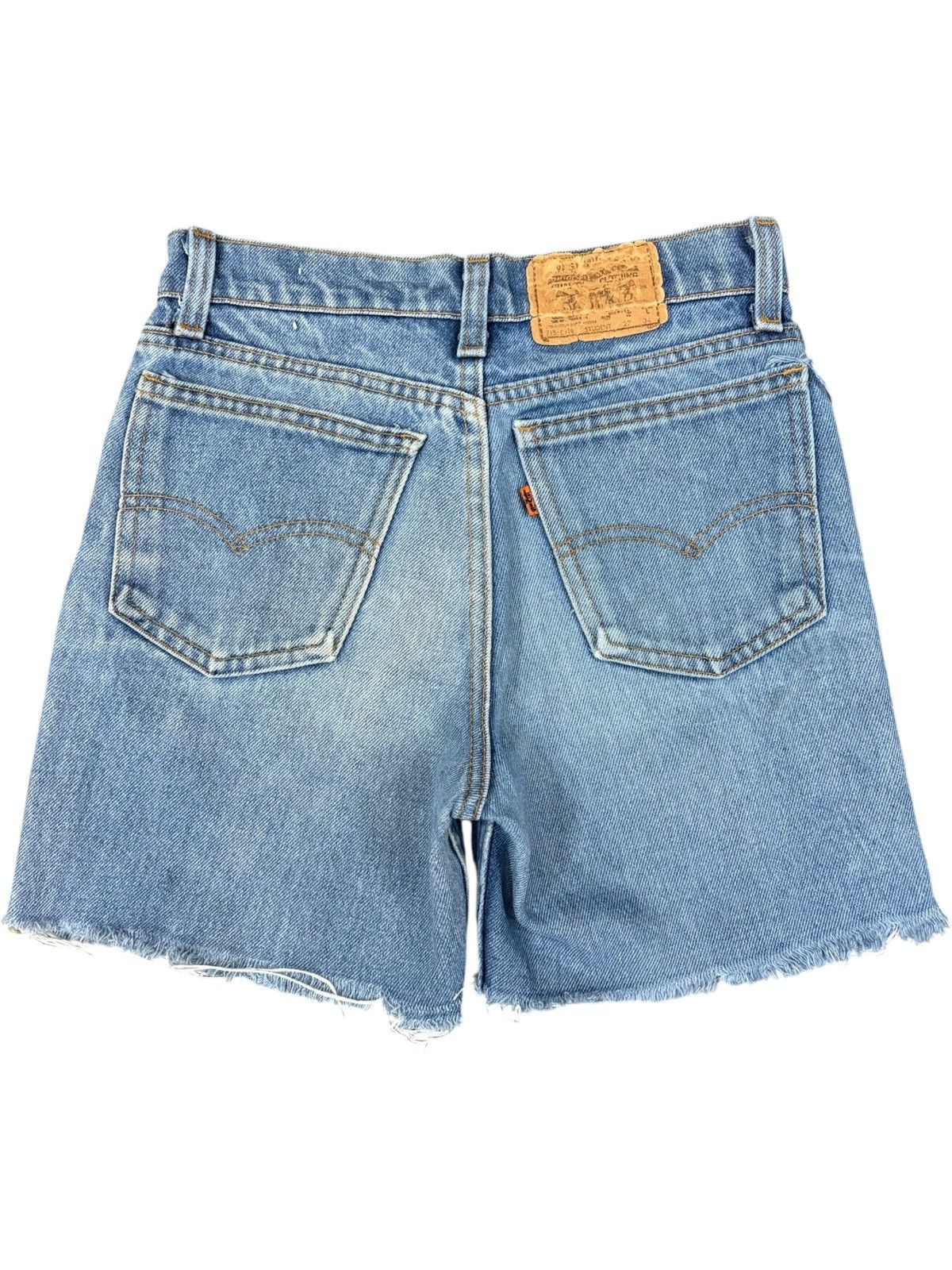 Levi's Vintage 70s Levis 718 Student Orange Tab Shorts Jeans Size US 26 / EU 42 - 2 Thumbnail