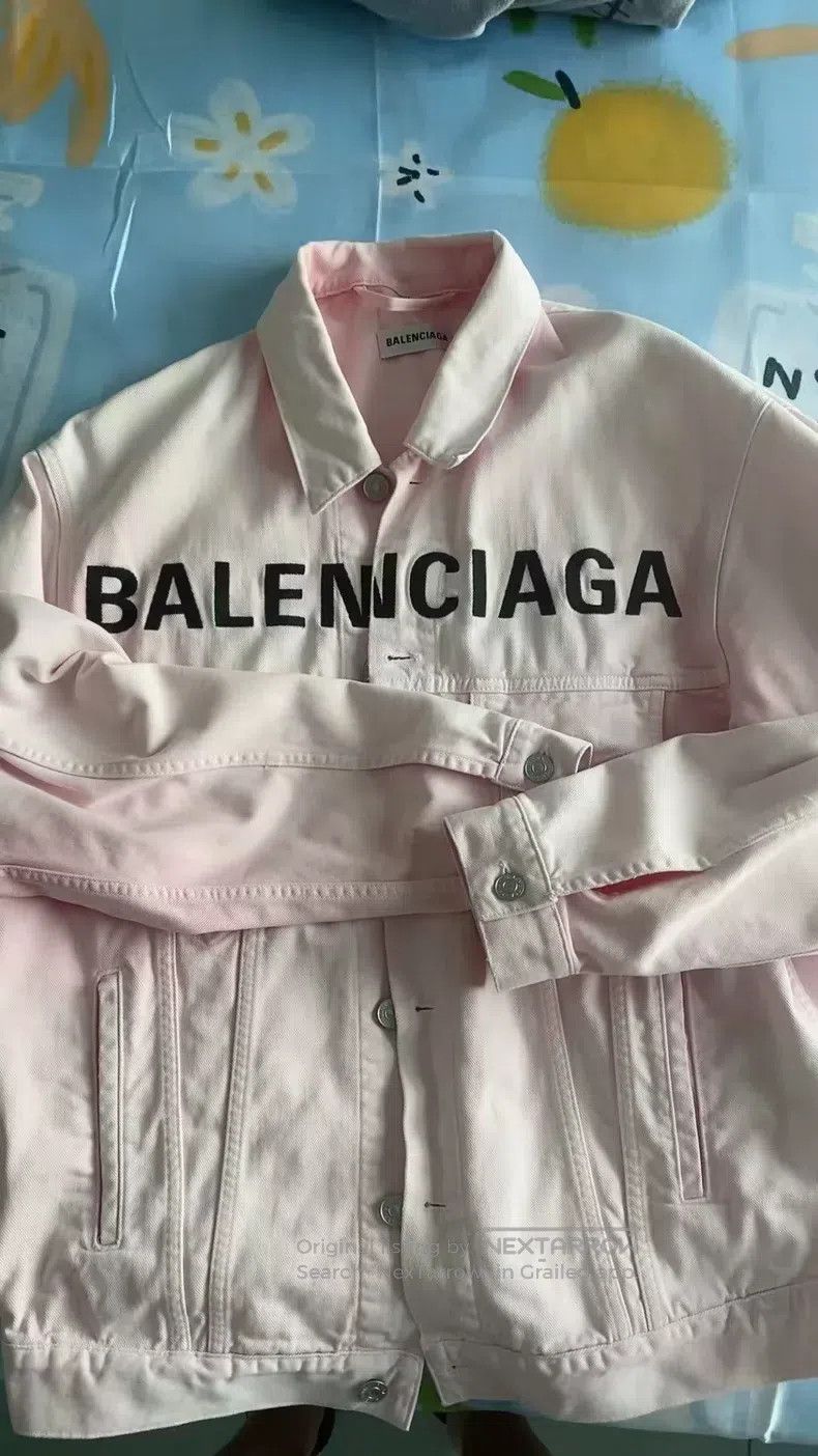 Balenciaga Balenciaga Pink Denim Jacket Size XXS / US 00 / IT 34 - 1 Thumbnail