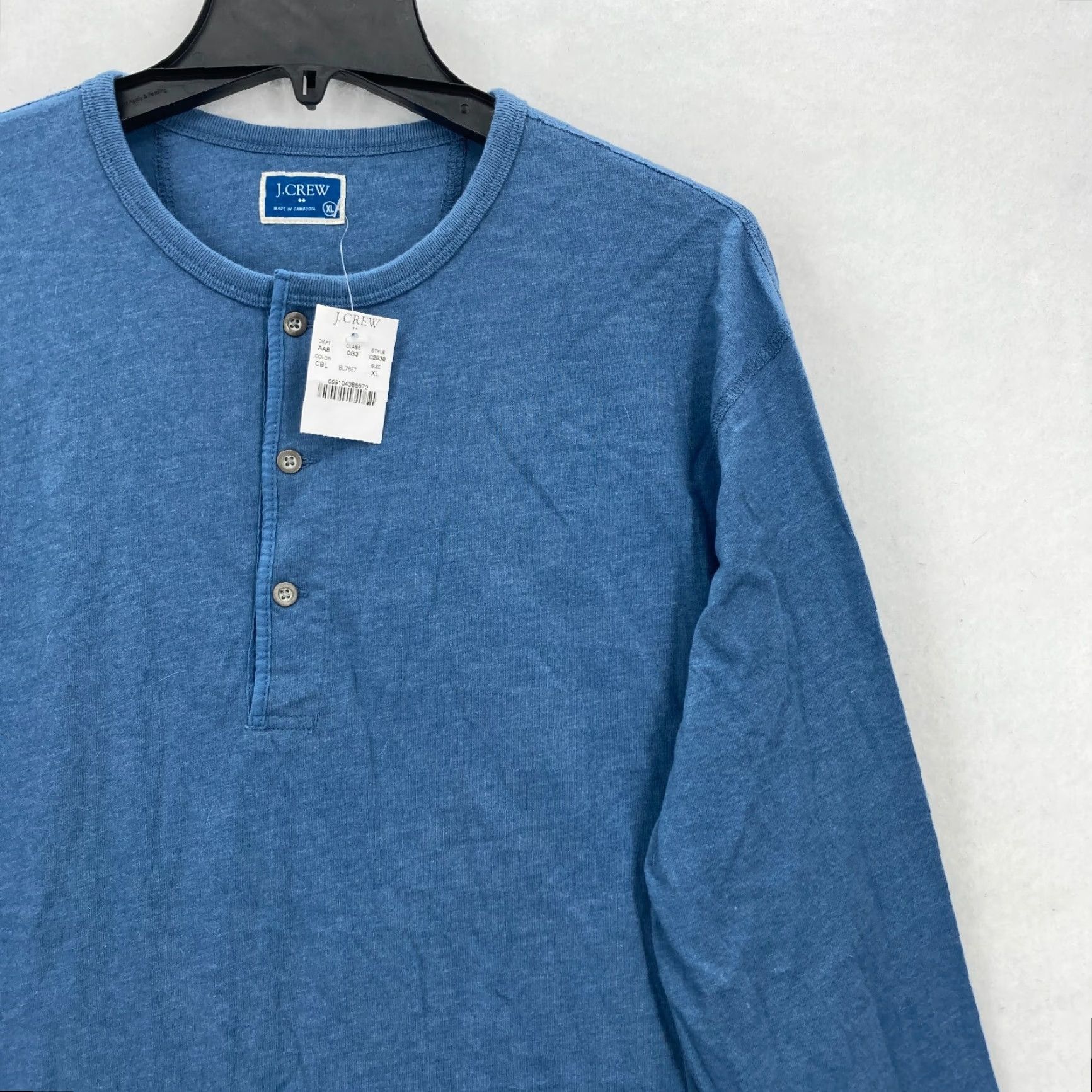 J.Crew J.Crew Marled Cotton Henley Long Sleeve T-Shirt Mens XL Blue Preppy Outdoors NWT Size US XL / EU 56 / 4 - 2 Thumbnail