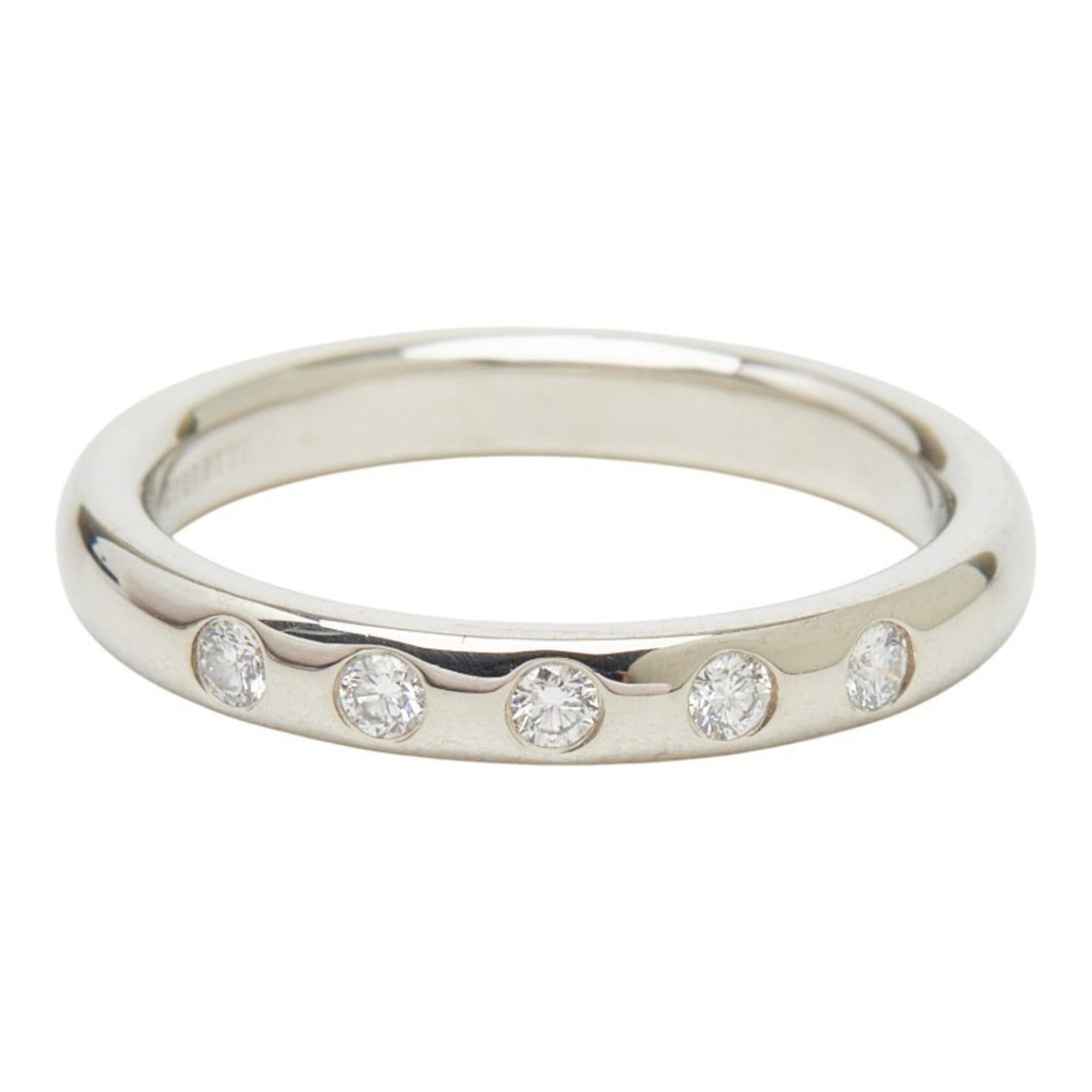 Tiffany & Co. Tiffany & Co. 60017151 Silver Pt950 Platinum Diamond 0.10ct Stacking Band Ring Elsa Peretti Women's TIFFANY&Co. Size ONE SIZE - 1 Thumbnail