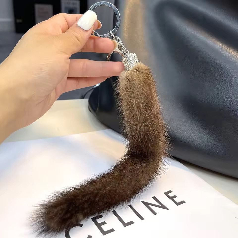 Japanese Brand Real Fur Mink Tail Keychain Size ONE SIZE - 1 Thumbnail