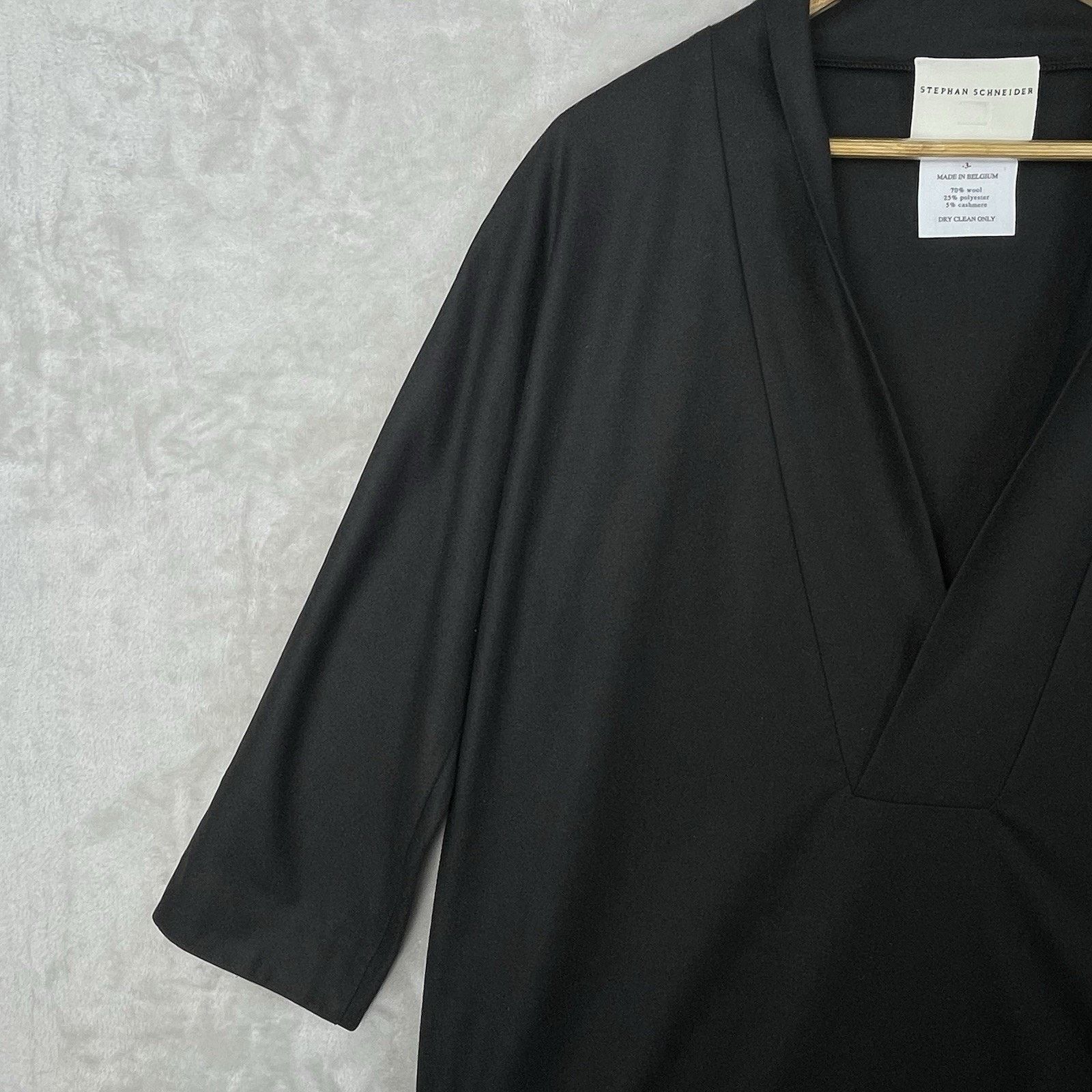 Stephan Schneider Stephan Schneider Clockwork Black Wool Cashmere Tunic Dress Size M / US 6-8 / IT 42-44 - 4 Thumbnail