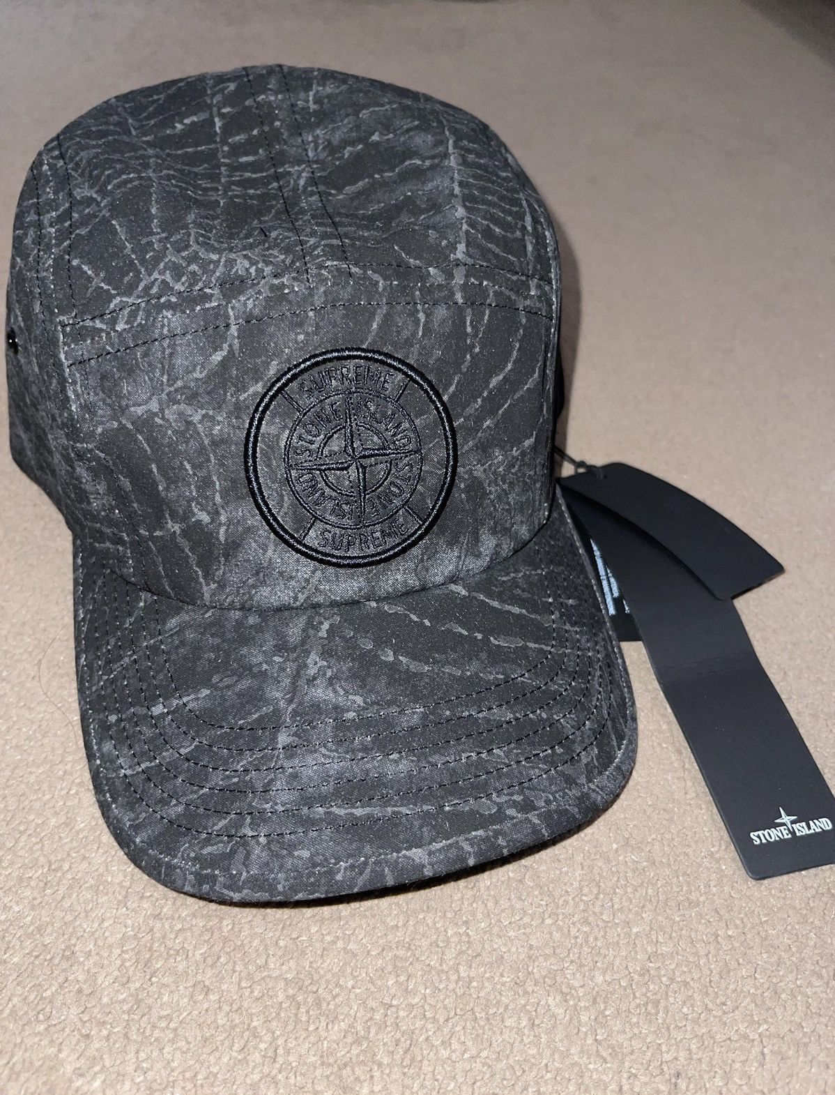 Supreme Supreme x Stone Island Camp Cap Black | Grailed