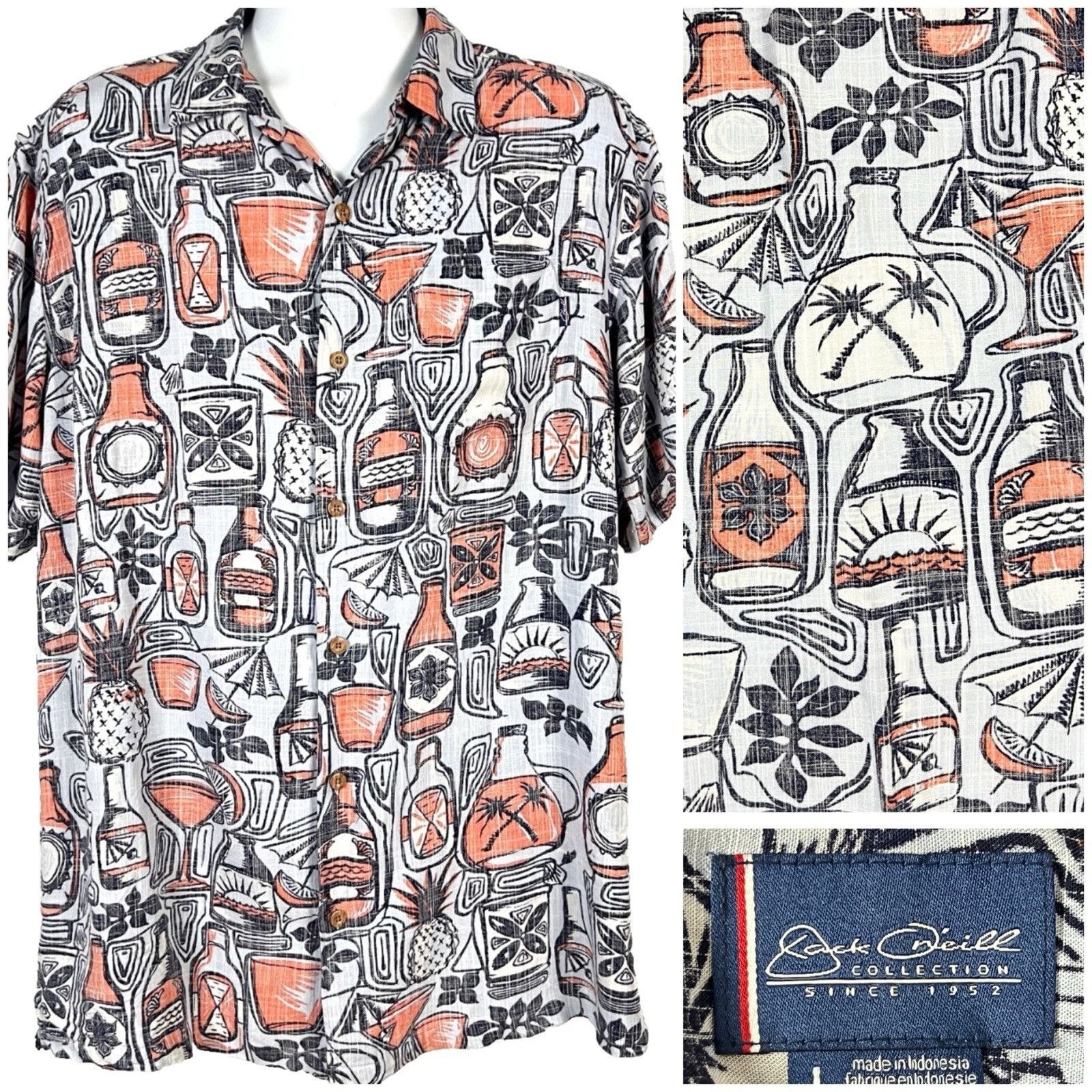 Other Jack O'Neill Tropical Drinks Mens Hawaiian Shirt size Large Size US L / EU 52-54 / 3 - 1 Thumbnail