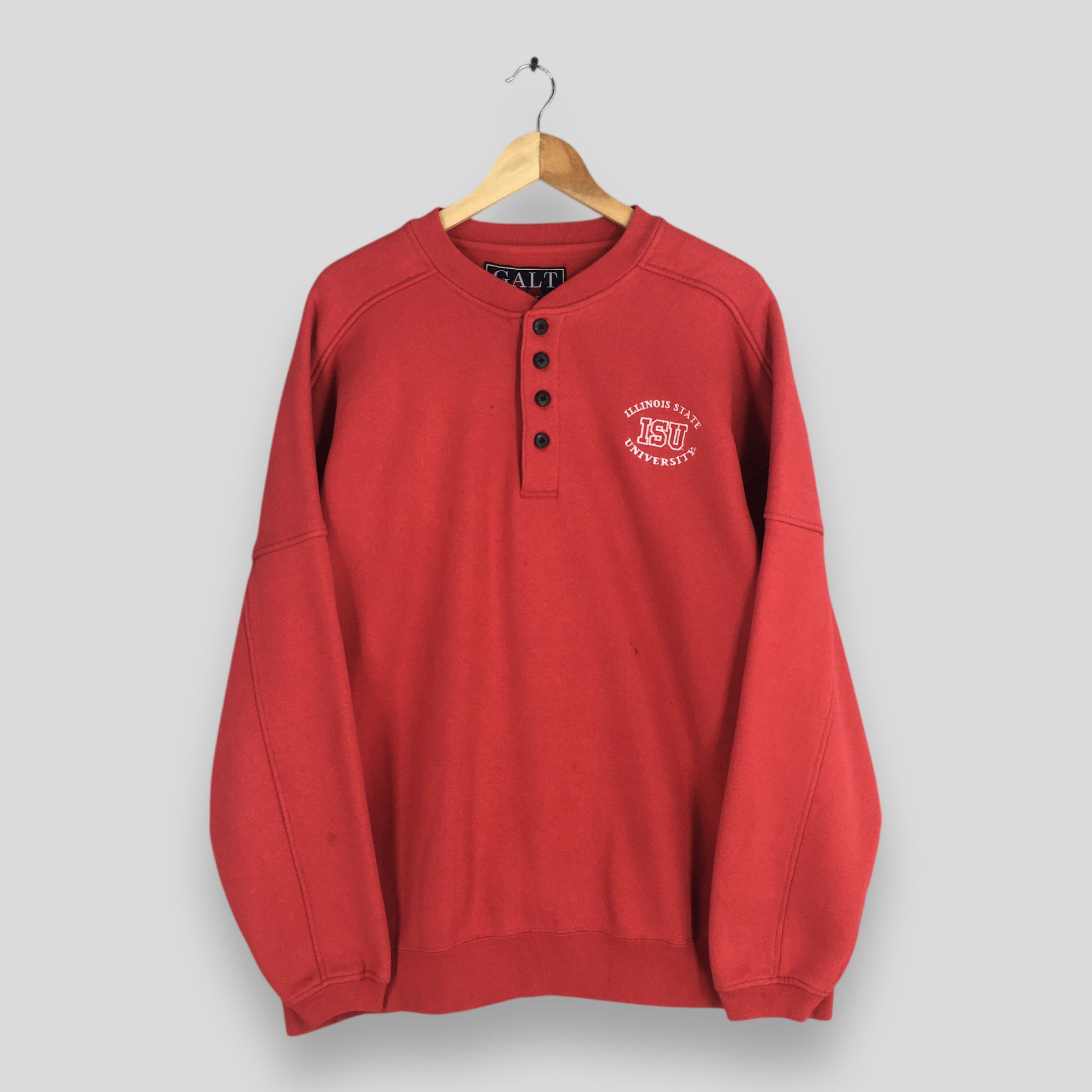 Vintage Vintage 90s Illinois State University Red Sweatshirt XLarge Size US XL / EU 56 / 4 - 1 Thumbnail