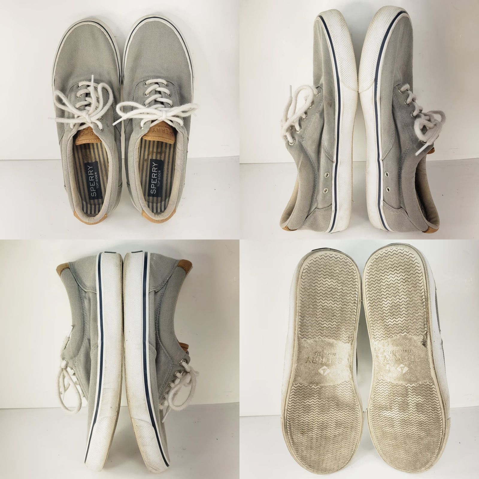 Sperry SPERRY Men’s Sneaker STS22045 Grey Striper II CVO Vulcanized Sneaker SIZE 11M Mens Casual Canvas Rubber Outsole Round Toe Lace Up M Gray Sneakers Size US 11 / EU 44 - 8 Thumbnail