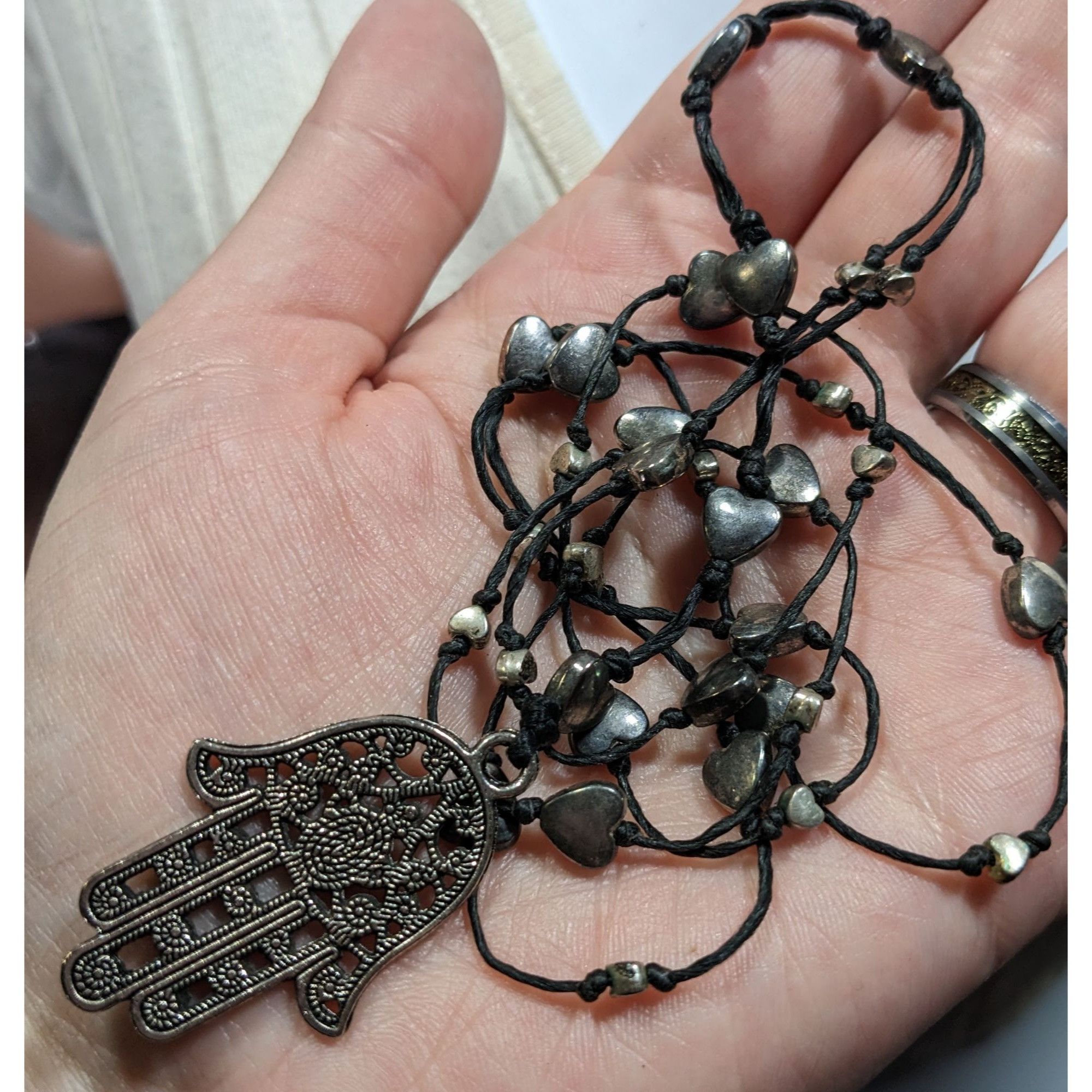 Other Bohemian Heart Beaded Hamsa Pendant Necklace Size ONE SIZE - 4 Thumbnail