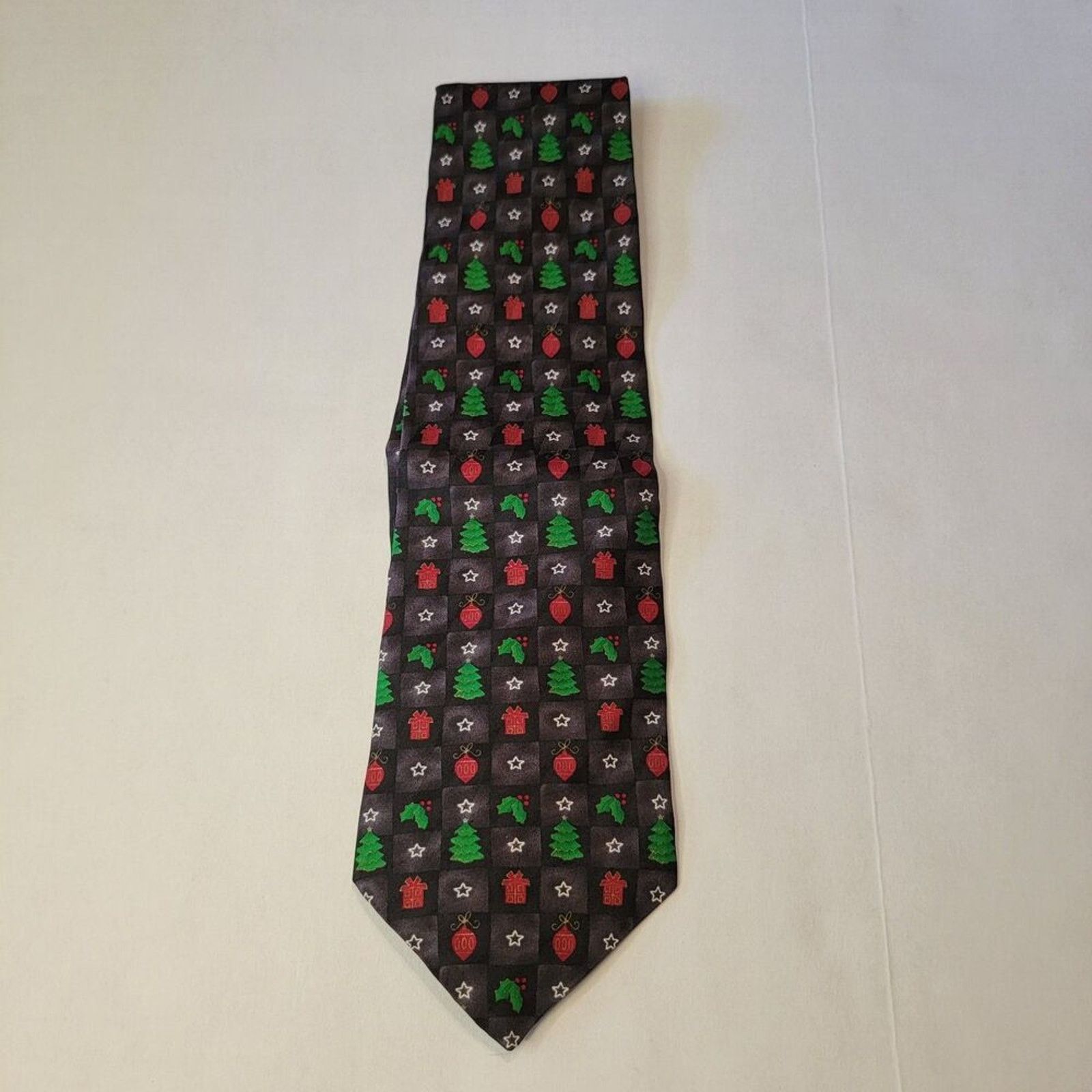 Other Hallmark Holiday Traditions Christmas Tie Small Squares Silk Size ONE SIZE - 2 Thumbnail