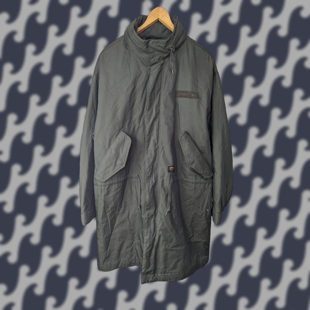 Carhartt Carhartt WIP Mens XL Belden Parka Insulated Jacket Green Long Hooded Outdoors Size US XL / EU 56 / 4 - 1 Thumbnail