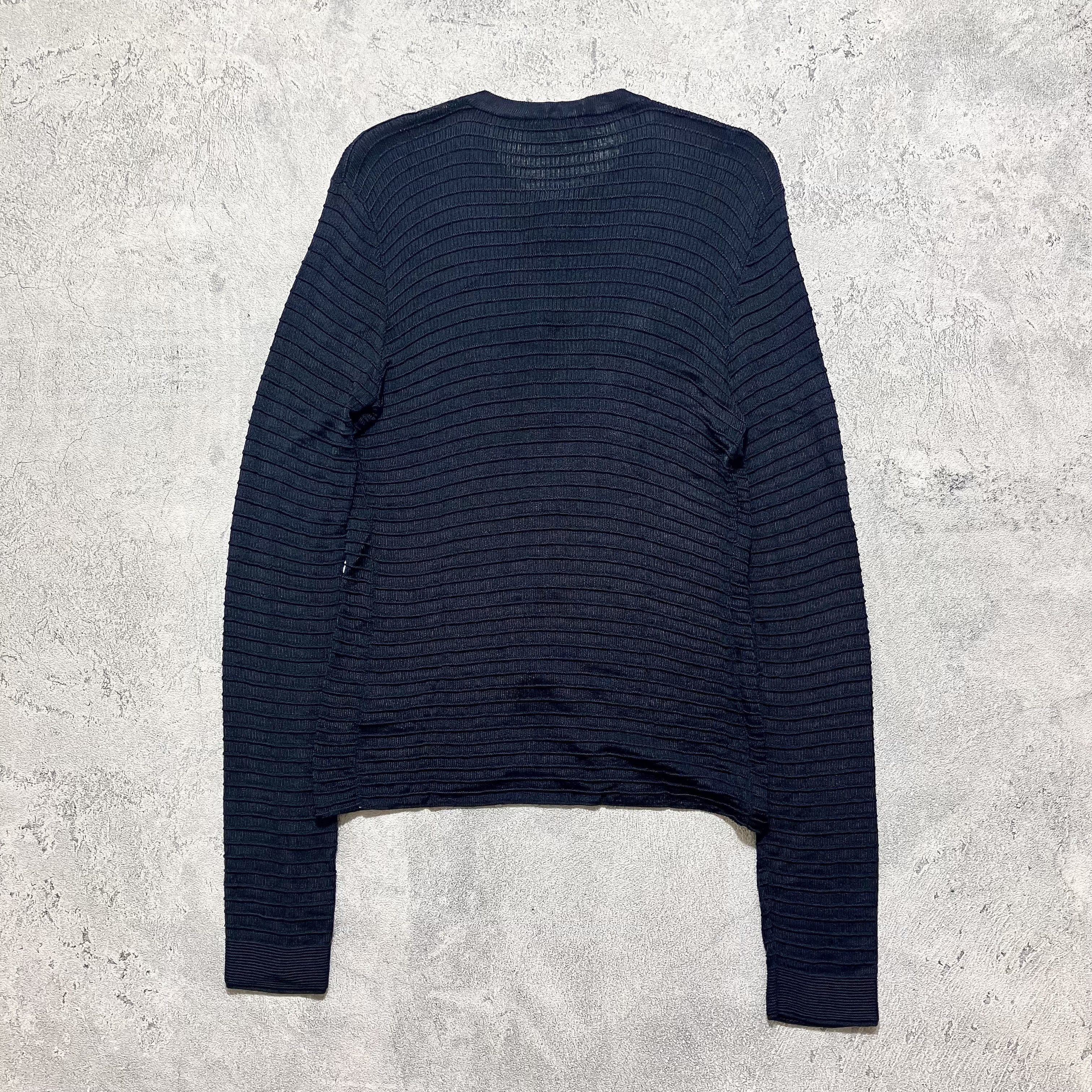 Armani Armani Collezioni navy ribbed knit cardigan Size M / US 6-8 / IT 42-44 - 9 Thumbnail
