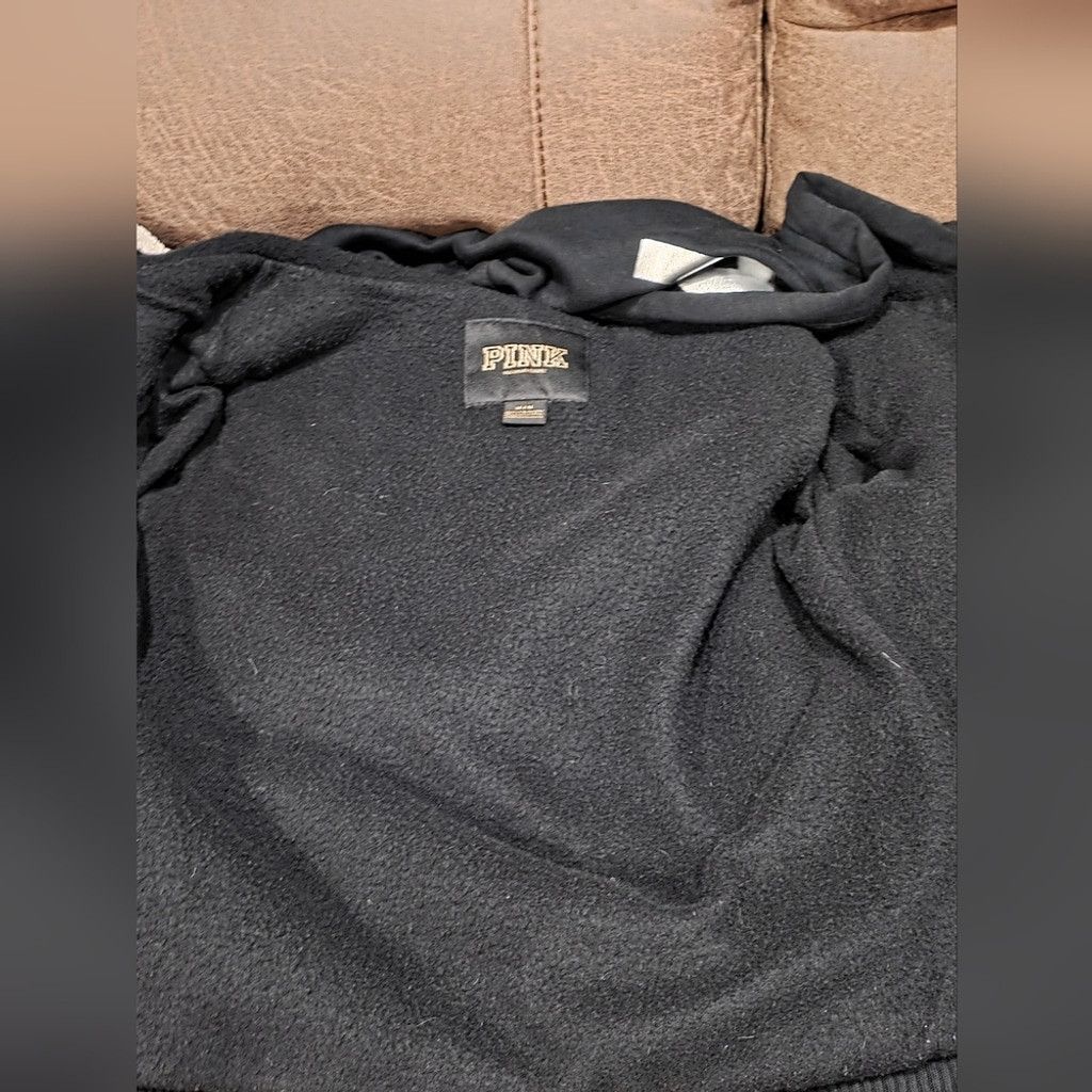 Pink PINK Victoria's Secret Black Sherpa Hoodie Silver Lettering Size M / US 6-8 / IT 42-44 - 8 Thumbnail