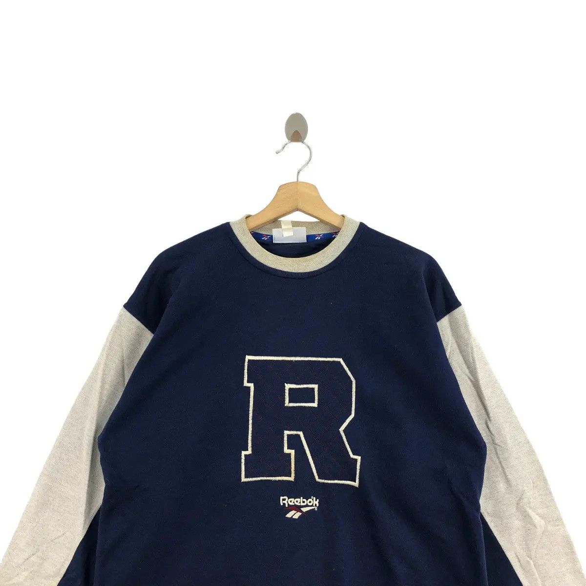 Reebok Vtg 90’ REEBOK SPORTSWEAR Center Logo Striped Sweatshirt Size XL / US 12-14 / IT 48-50 - 2 Thumbnail