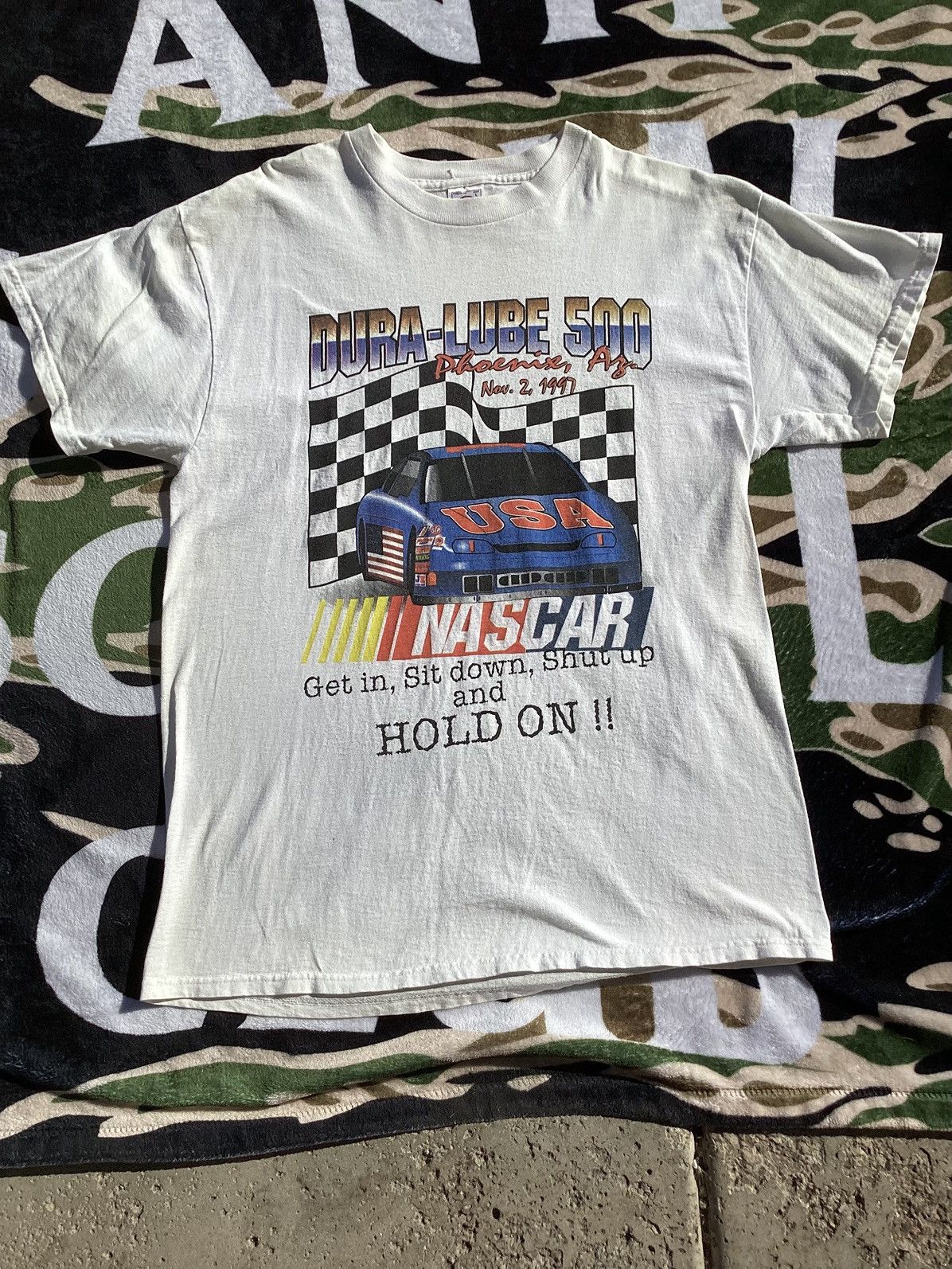 NASCAR Vintage 1997 Dura lube 500 Phoenix Arizona NASCAR racing Tee Size US L / EU 52-54 / 3 - 1 Thumbnail