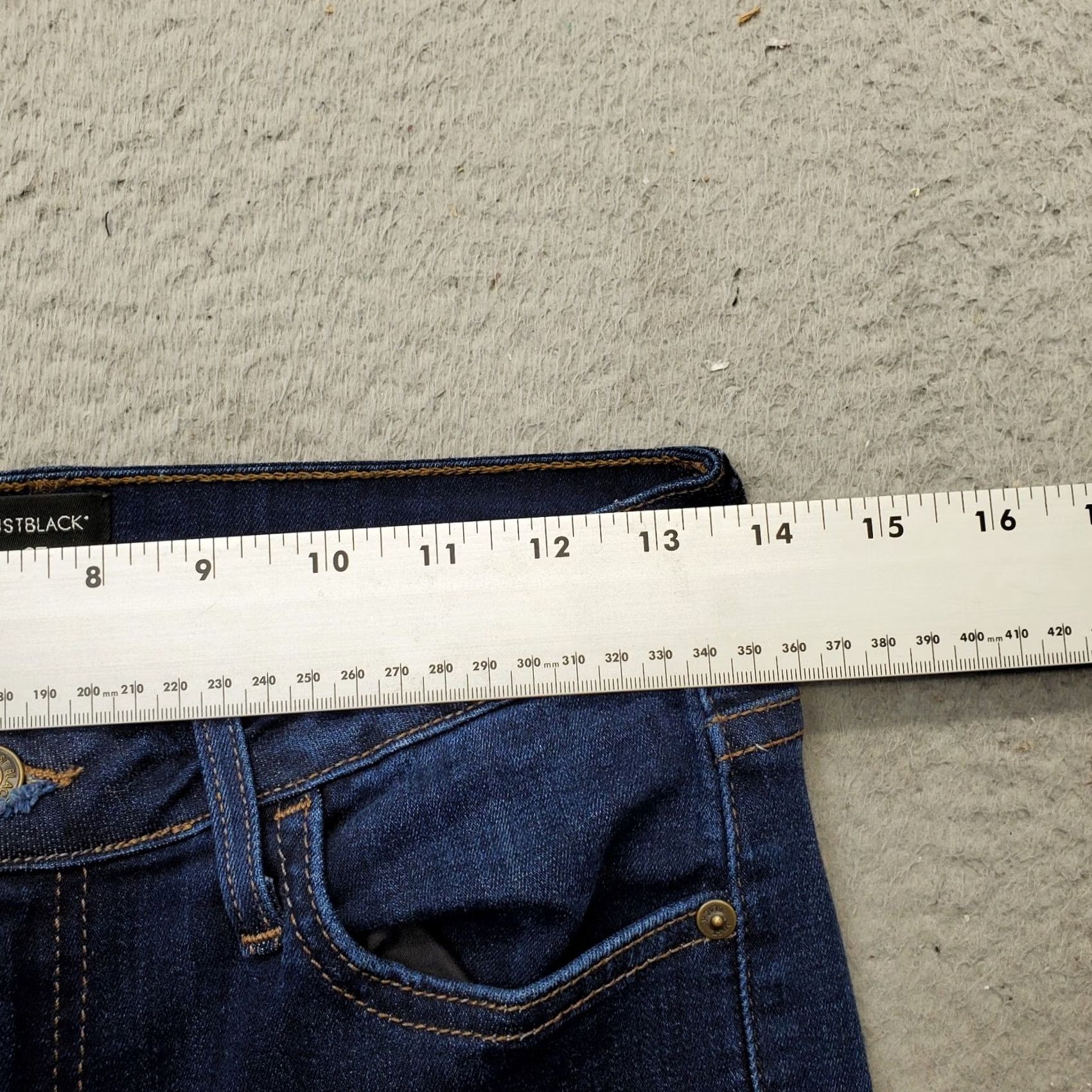 Denime JUST BLACK Jeans Womens Size 27 Blue Denim Cotton Pockets Dark Wash Frayed Hem Jeans 5-Pocket Design Women Size 27 Dark Wash Blue Size 27" / US 4 / IT 40 - 7 Thumbnail