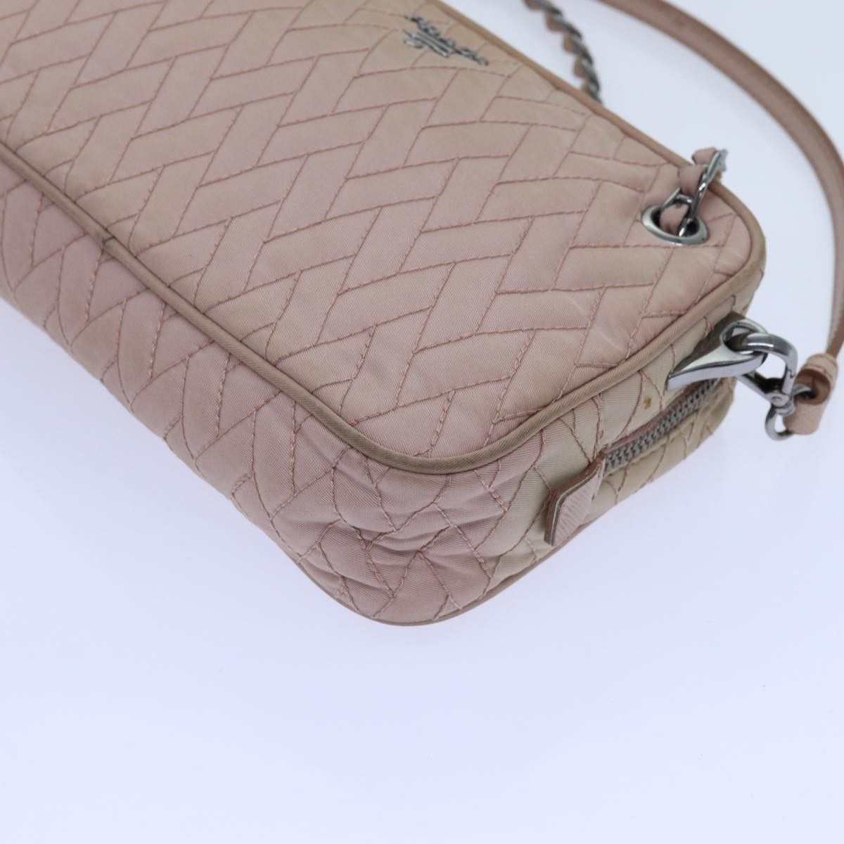 Prada PRADA Quilted Hand Bag Nylon Pink Size ONE SIZE - 10 Thumbnail