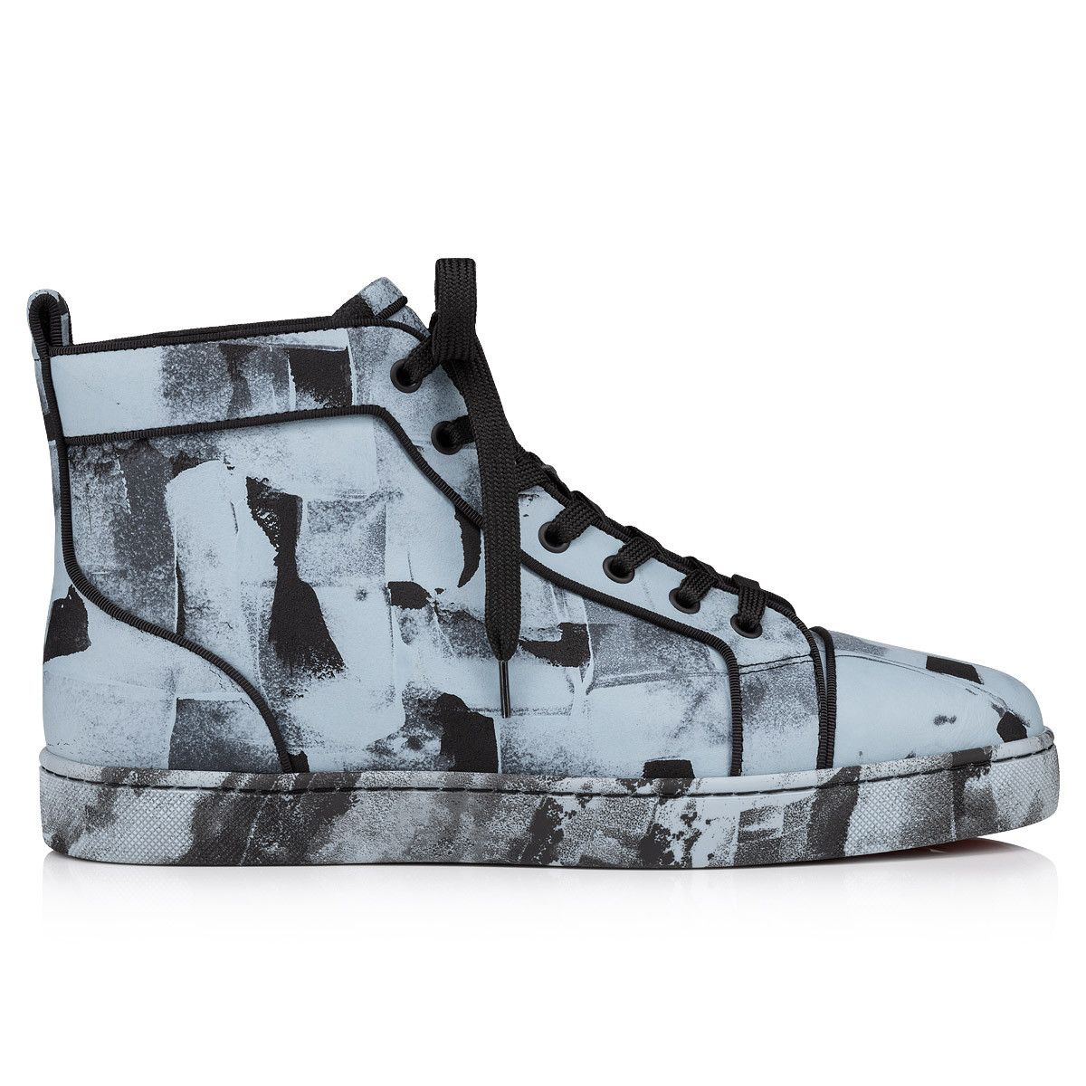 Christian Louboutin o1s1wg110924 Louis Orlato Flat High Sneaker in Black/White Size US 8 / EU 41 - 4 Thumbnail