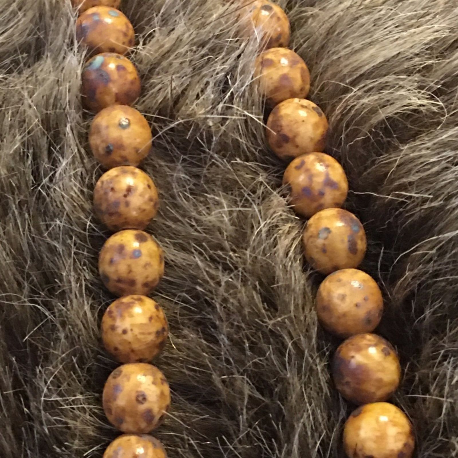Vintage Vintage picture jasper necklace w/abalone flower Size ONE SIZE - 6 Thumbnail