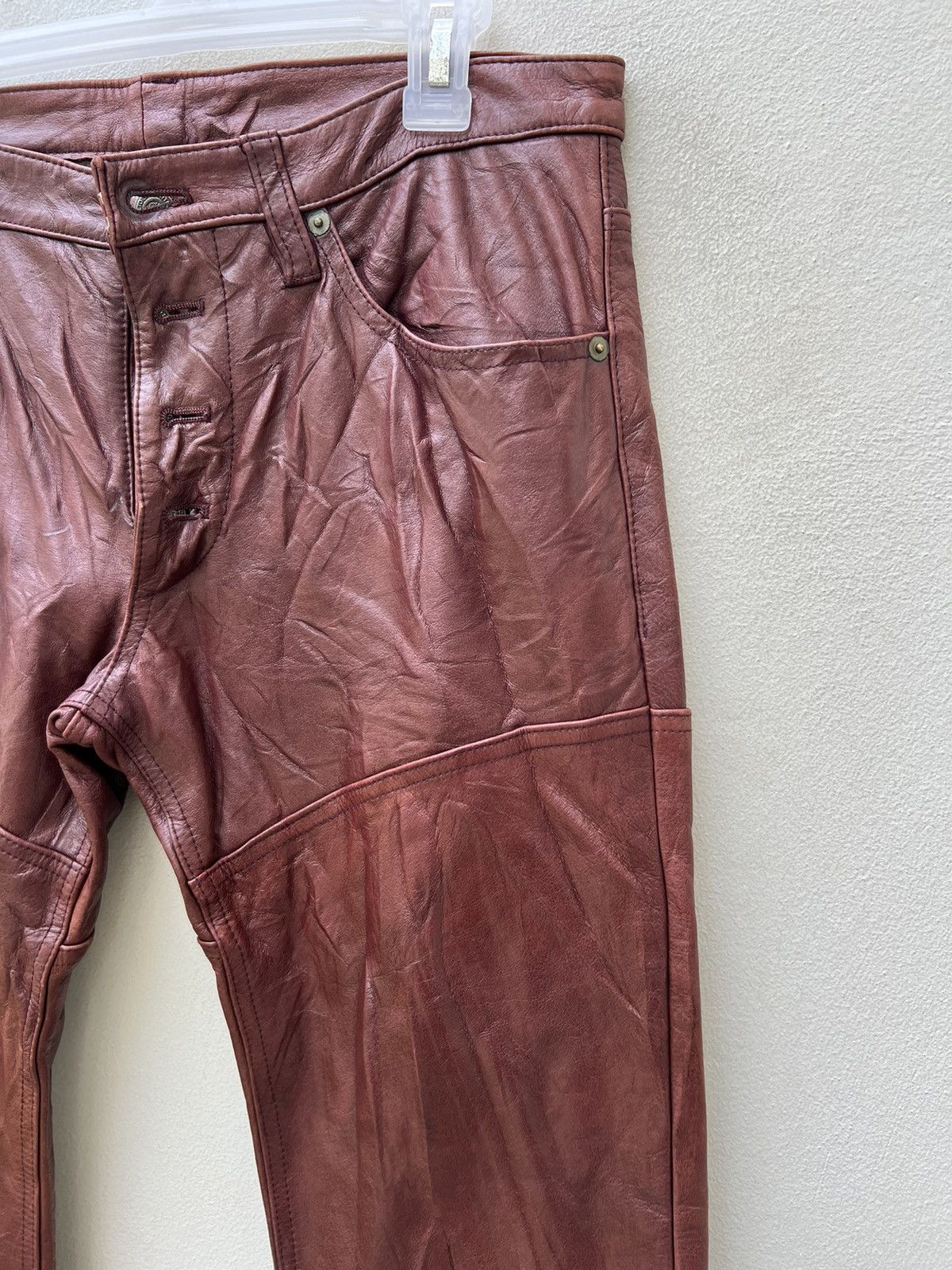Tornado Mart Vintage Tornado Mart Patina Leather Super Flare Pant Size US 31 - 9 Thumbnail