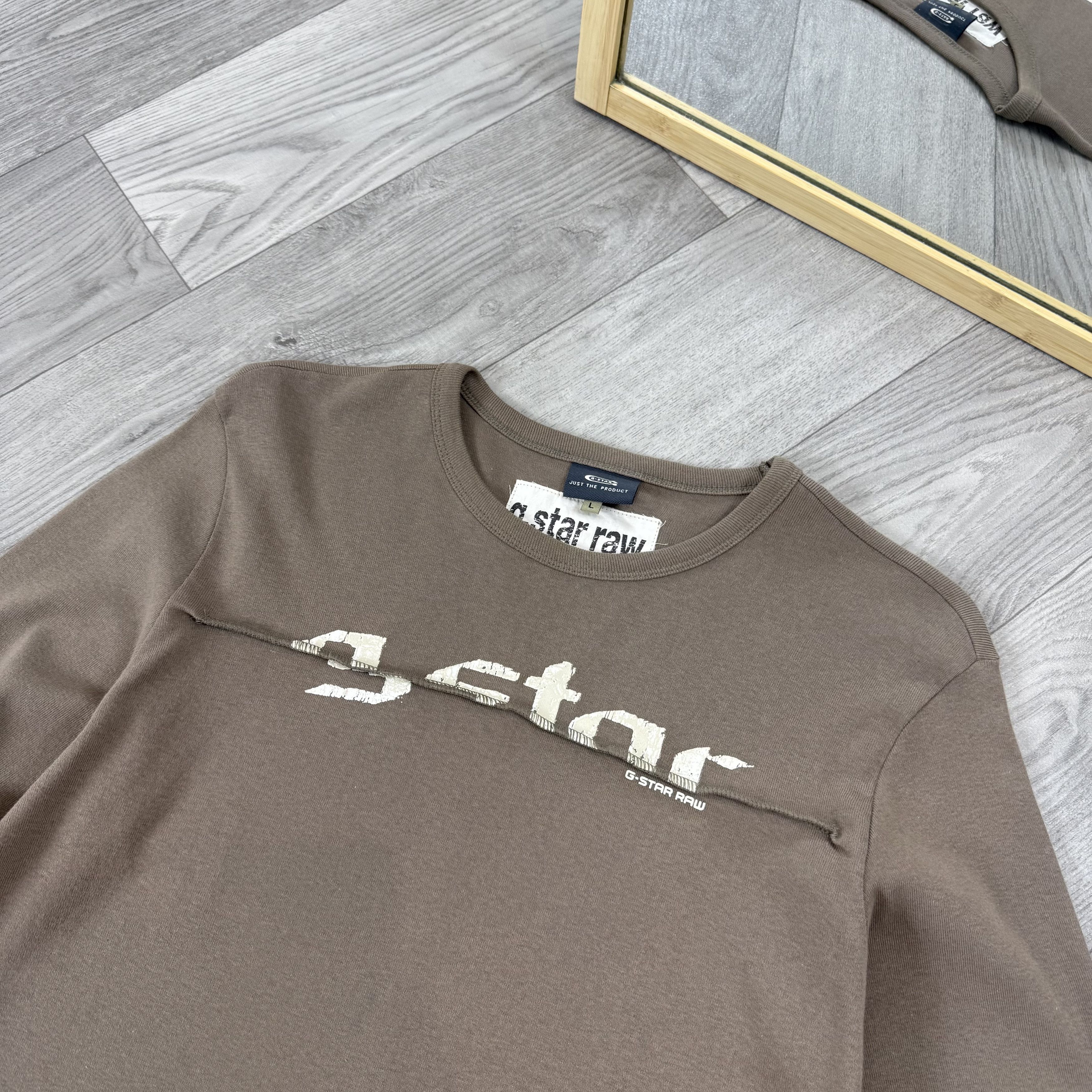 G-Star Vintage G-Star Raw Graphic Brown Long Sleeve Tee Shirt Size US L / EU 52-54 / 3 - 6 Thumbnail