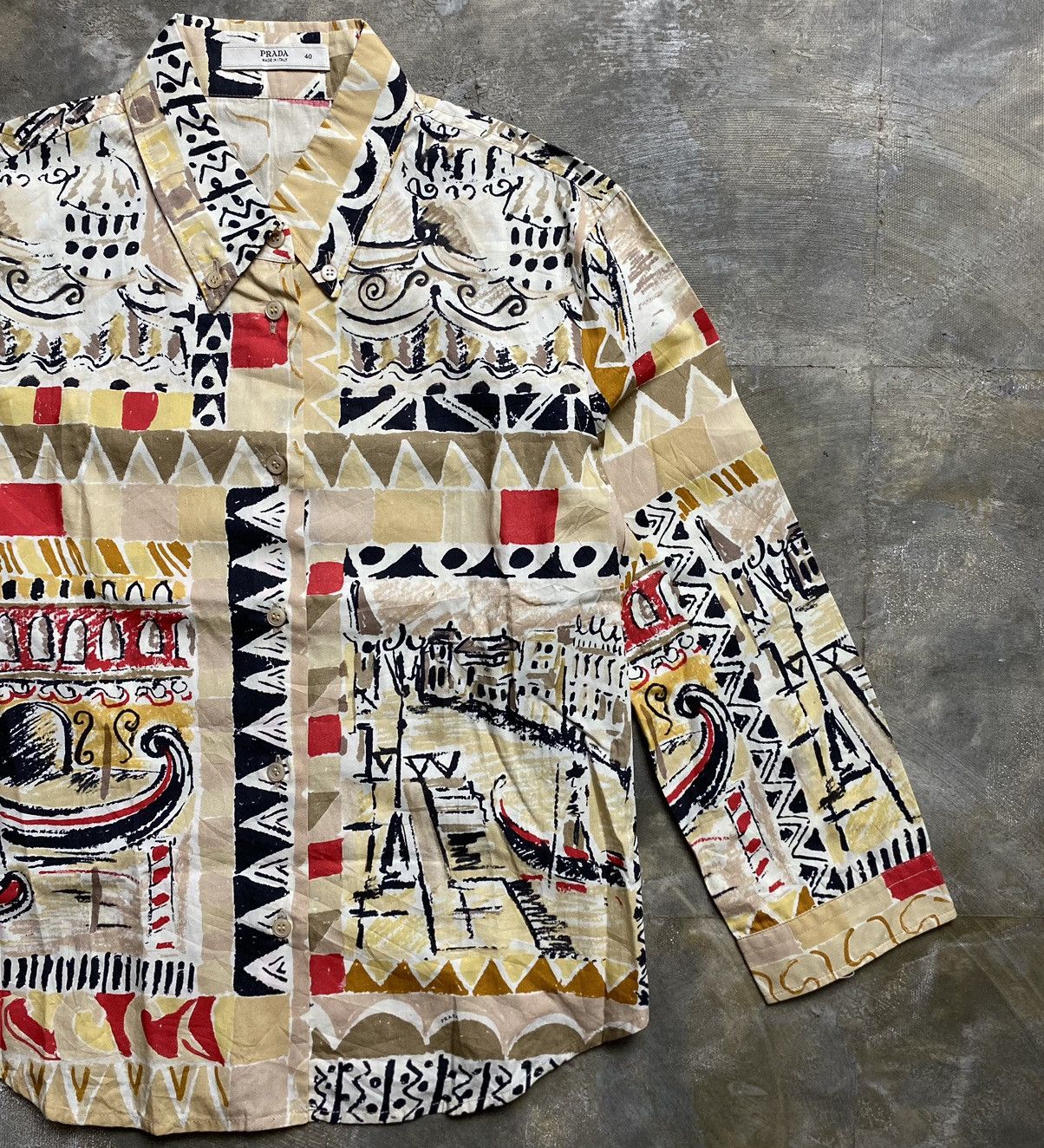 Prada Prada SS04 Venezia Print Cropped Shirt Size S / US 4 / IT 40 - 3 Thumbnail