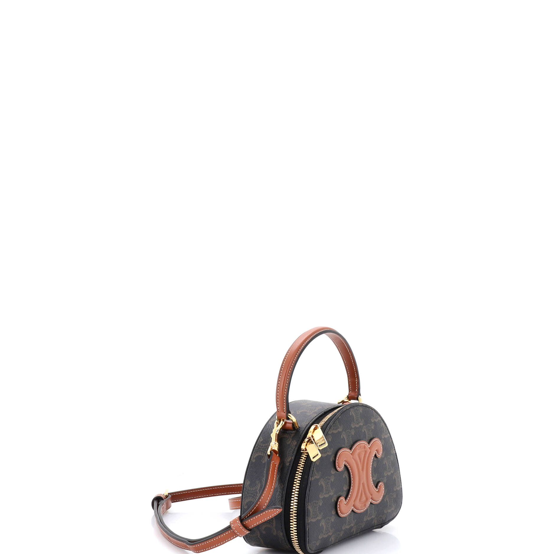 Celine Half Moon Case Triomphe Coated Canvas with Leather Size ONE SIZE - 1 Thumbnail