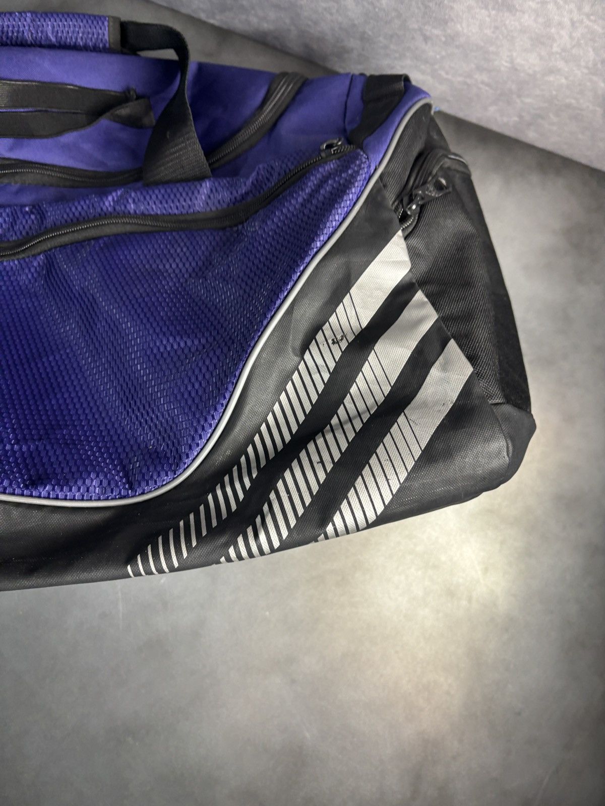 Adidas 2000s Adidas Duffle Bag Vintage Gym Bag Purple Sport Sack Size ONE SIZE - 5 Thumbnail