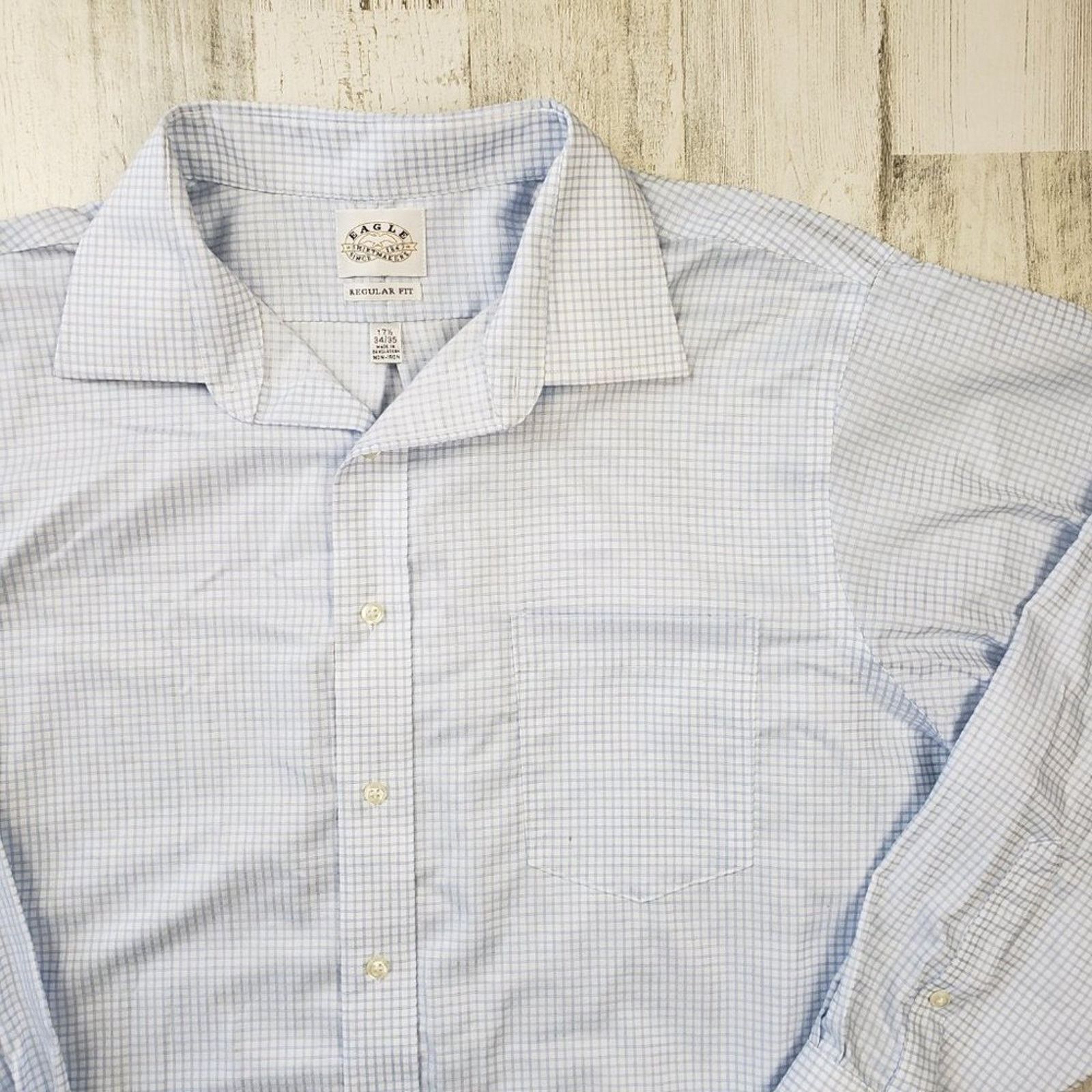 Other EAGLE Blue Windowpane Plaid Button Down Shirt 17.5 34/35 Size US XL / EU 56 / 4 - 5 Thumbnail