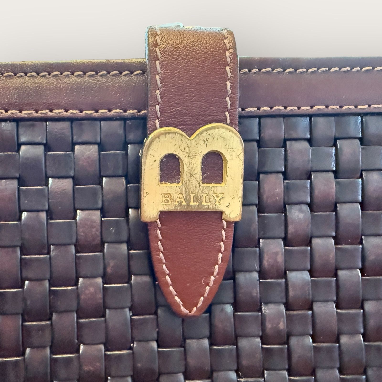 Bally Rare Vintage Bally Kisslock Woven Leather Wallet Size ONE SIZE - 3 Thumbnail
