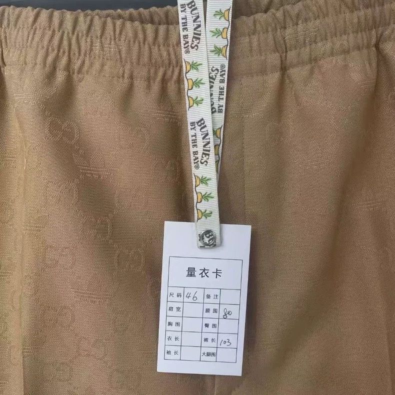 Gucci Gucci Full print logo gold brown men's trousers 2502-Nextar Size US 30 / EU 46 - 3 Thumbnail