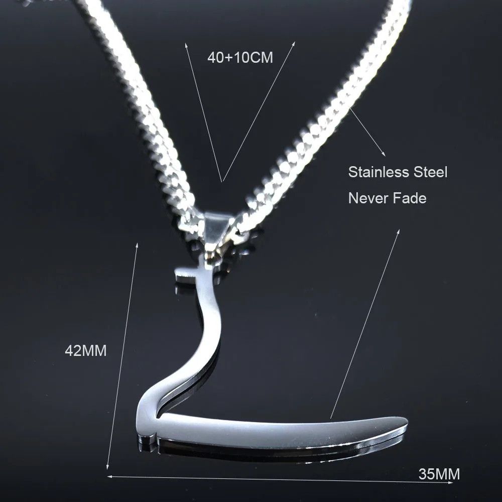 Jewelry Grim Reaper Sickle Pendant Necklace Emblem Talisman Size ONE SIZE - 5 Thumbnail