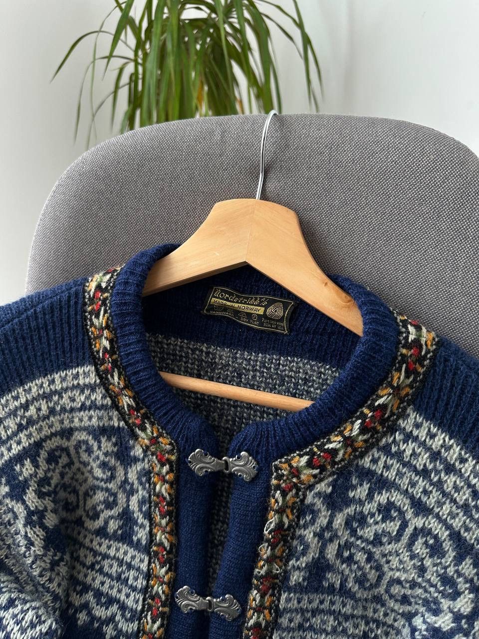 Vintage Vintage Nordsrikk Norway Wool Blue Cardigan Sweater Size US M / EU 48-50 / 2 - 10 Thumbnail