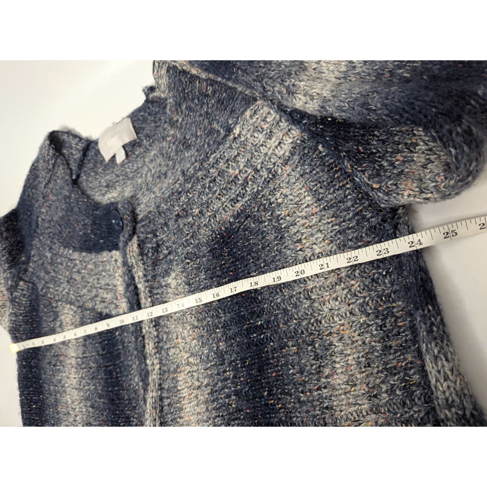 Avenue Avenue Cardigan Sweater One Button Plus Size 22/24 Navy Ombre Bohemian Classic Nature Outdoor Teacher Women Size 3XL / US 20-22 - 6 Thumbnail