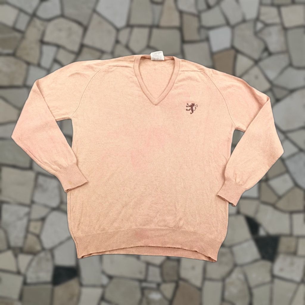 Vintage VINTAGE Romanes & Paterson Sweater Mens XL Beige Wool Knit V-Neck Tight-Knit Fisherman Scotland Men Size US XL / EU 56 / 4 - 1 Thumbnail