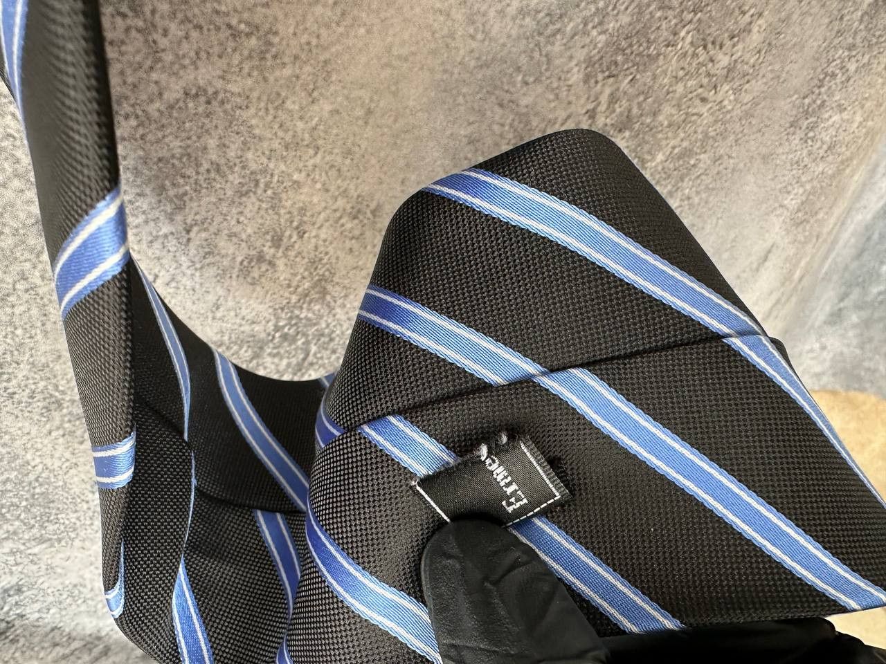 Ermenegildo Zegna Ermenegildo Zegna Tie Striped Black/Blue Silk Size ONE SIZE - 5 Thumbnail