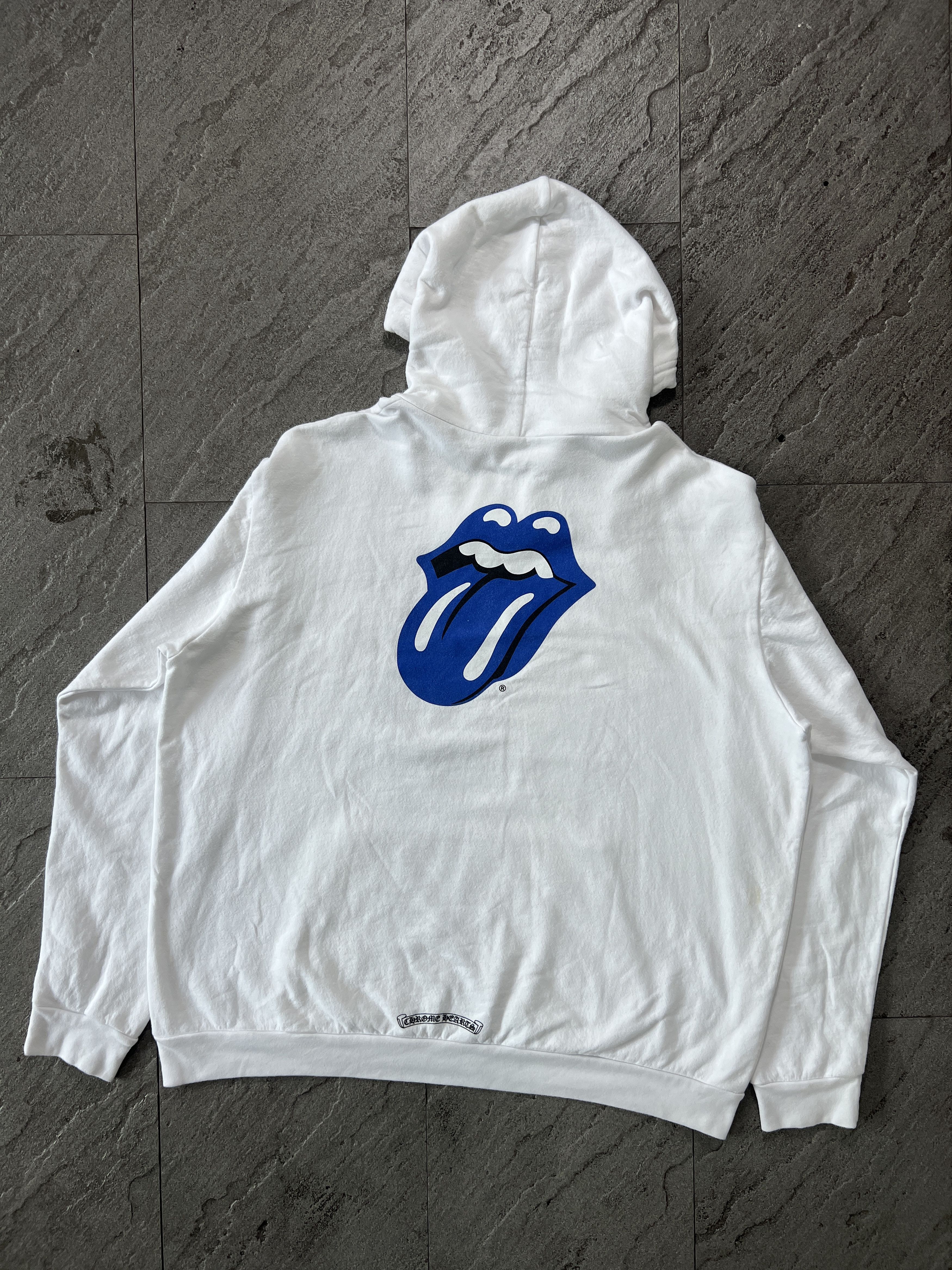 Chrome Hearts Chrome Hearts x Rolling Stones Blue Tongue White Hoodie XL Size US XL / EU 56 / 4 - 1 Thumbnail