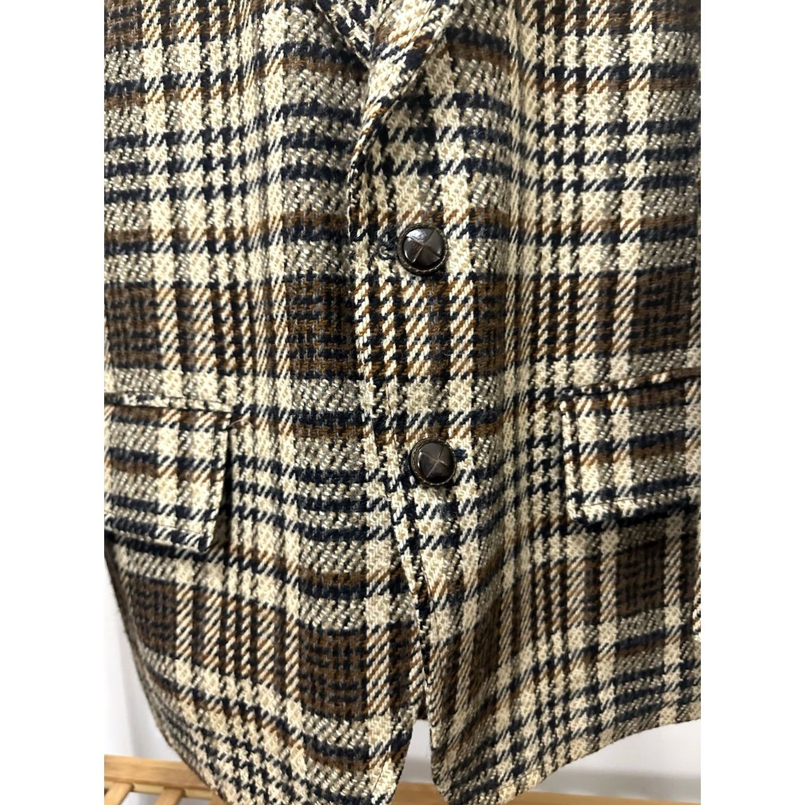 Vintage VINTAGE 60s 70s Anderson Little Sport Coat Plaid Wool Blazer XL Mens Size 46R - 6 Thumbnail