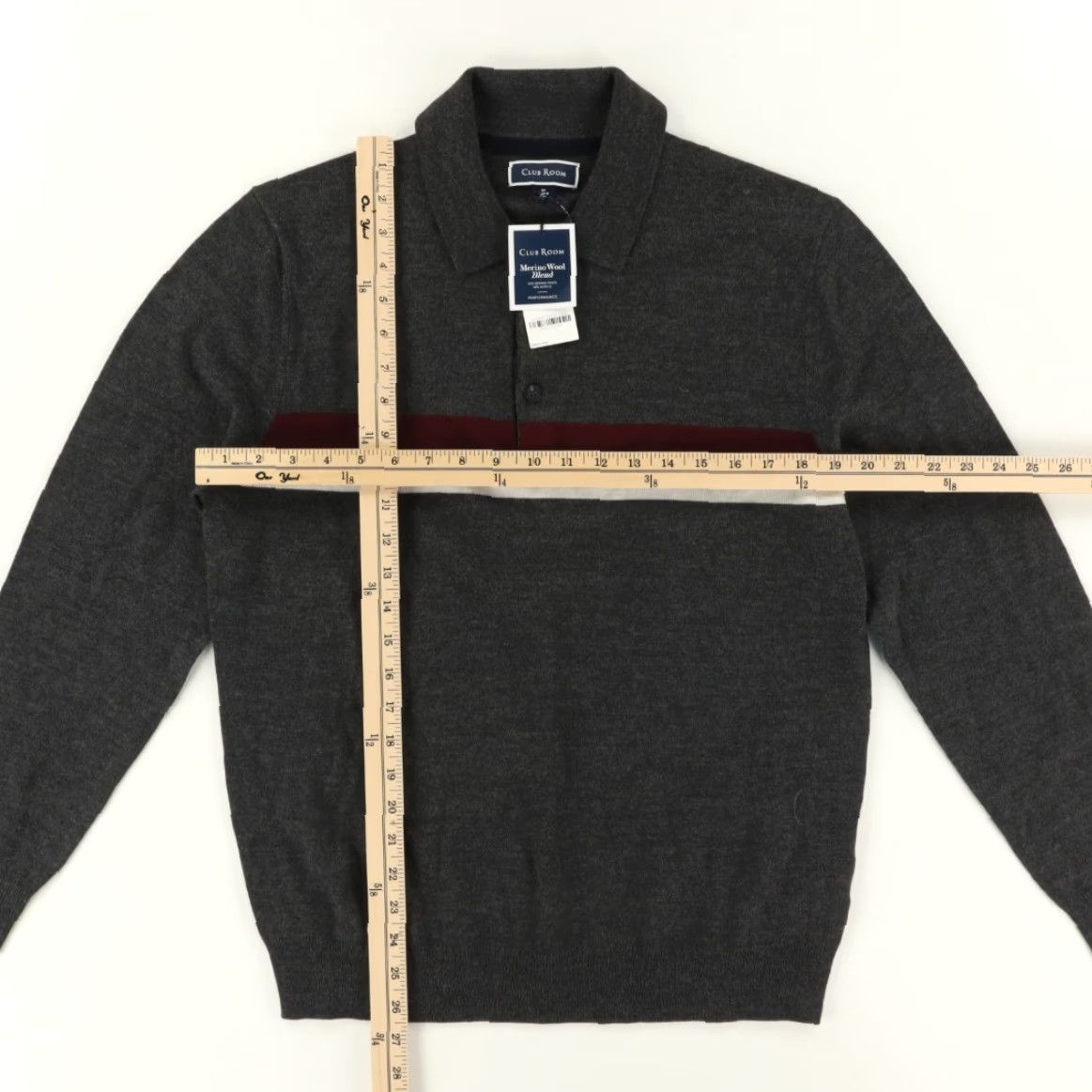 Club Room Club Room Merino Solid Long Sleeve Sweater Charcoal Men M Shirt Size US M / EU 48-50 / 2 - 3 Thumbnail