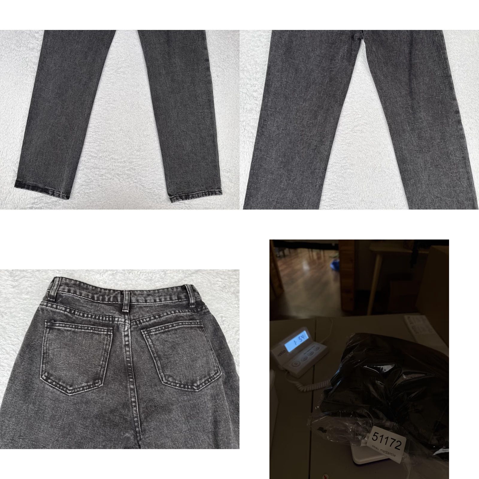Shein Shein Jeans Womens XS Black High Rise Straight Leg Denim Pants 24x31 Stretch Mom Size 26" / US 2 / IT 38 - 10 Thumbnail