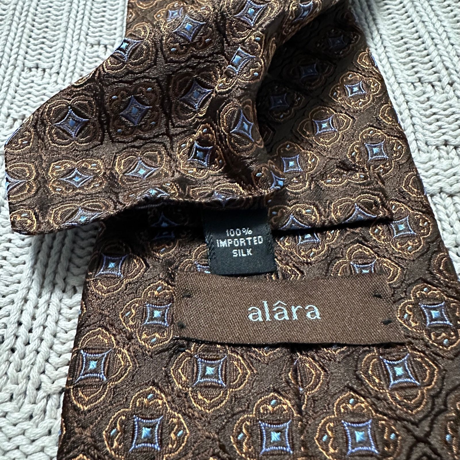 Other Alara brown geometric motif silk tie Size ONE SIZE - 3 Thumbnail