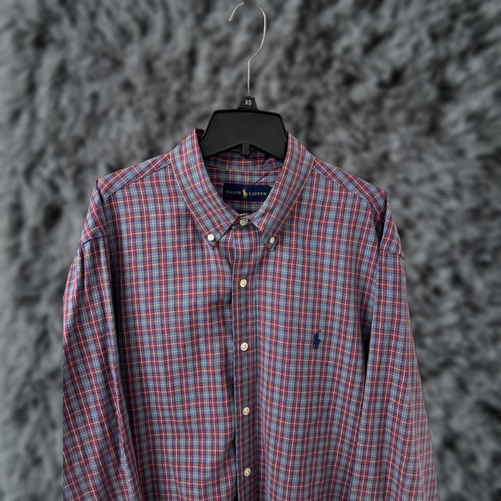 Ralph Lauren Ralph Lauren Shirt Mens XL Blue Red Oxford Plaid Button-Down Pony Logo L/S Size US XL / EU 56 / 4 - 1 Thumbnail