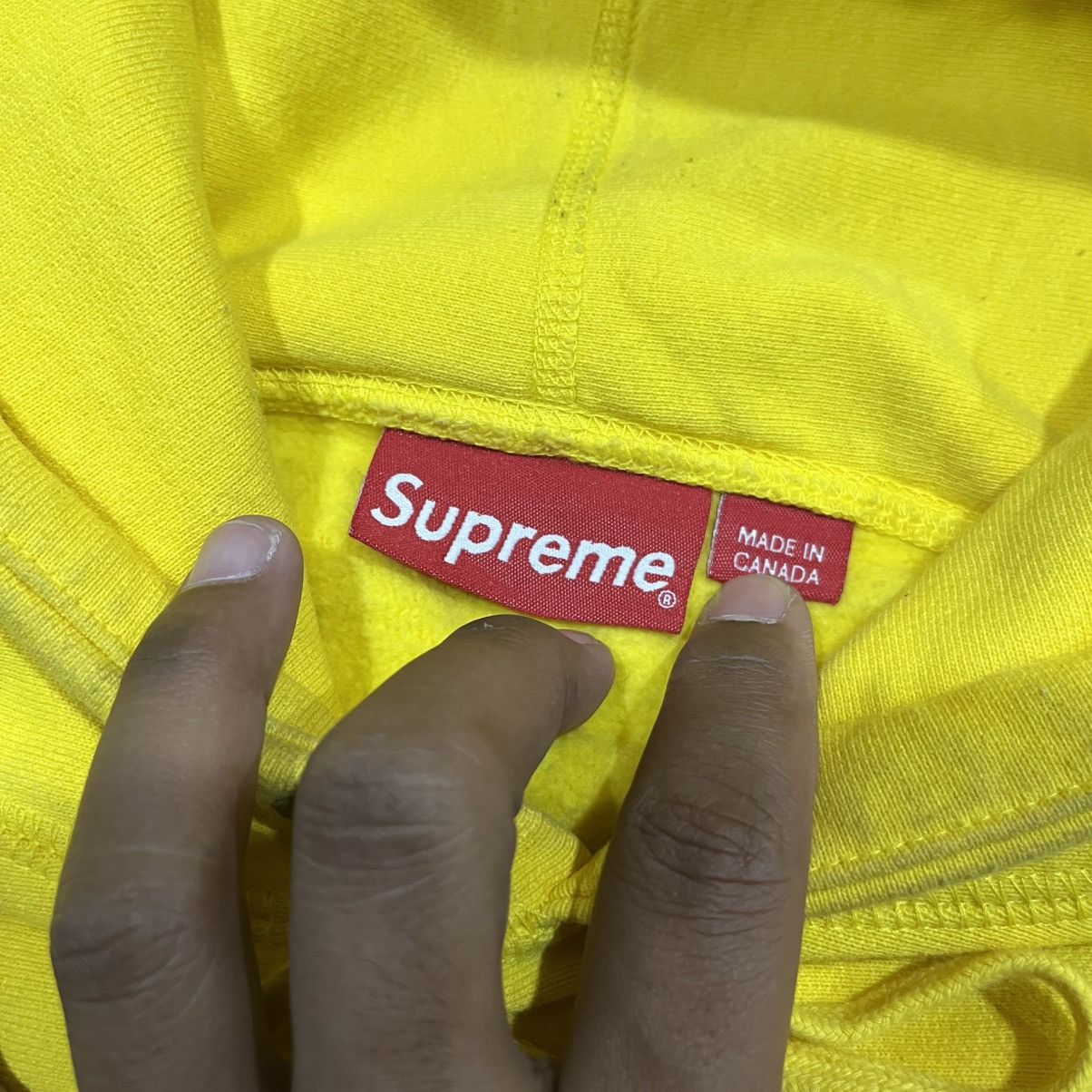 Supreme FW2017 Supreme Bursh Logo Pullover Hooded Yellow Size US M / EU 48-50 / 2 - 7 Thumbnail