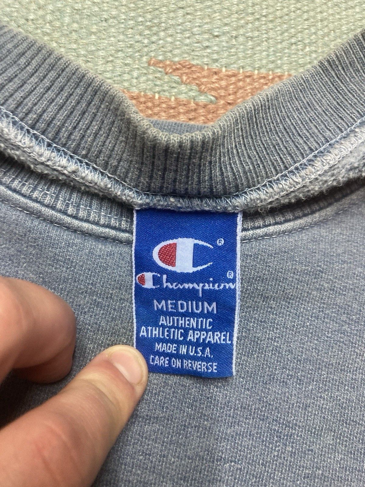 Champion × Vintage Vintage 90s champion sweatshirt light blue cotton USA medium Size US M / EU 48-50 / 2 - 7 Thumbnail