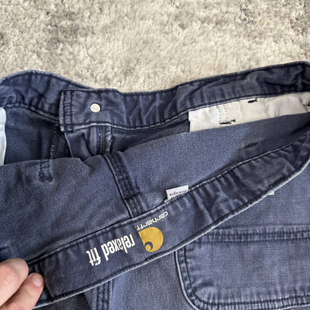Carhartt × StraightFaded × Vintage Crazy Vintage y2k Carhartt wide leg faded carpenter shorts Size US 36 / EU 52 - 5 Thumbnail