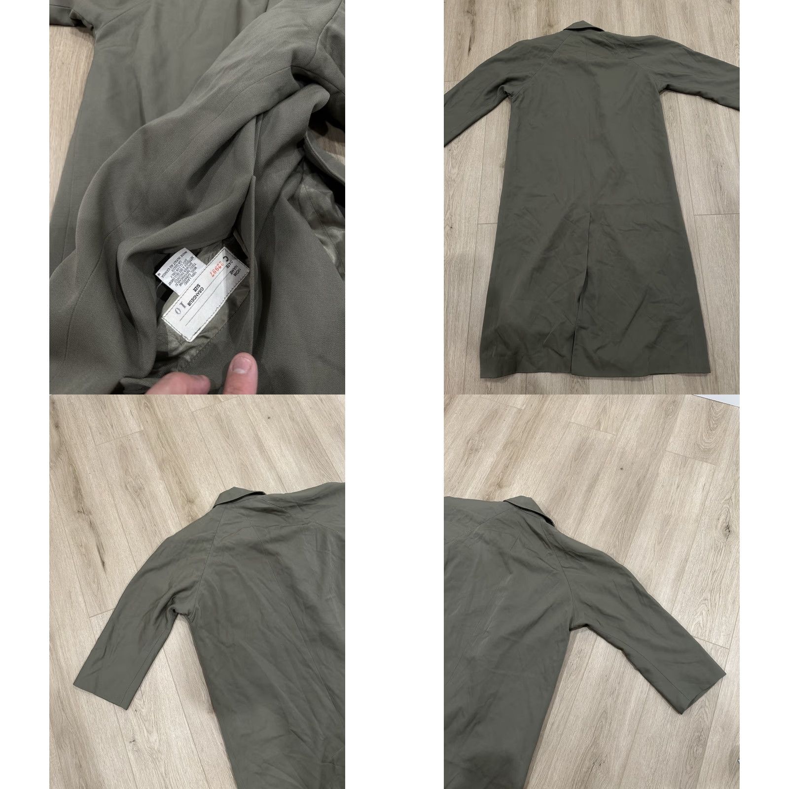 Aquascutum VINTAGE Aquascutum Trench Coat Women Green Belted Long Wool Jacket 10 Regular Beige Size L / US 10 / IT 46 - 11 Thumbnail