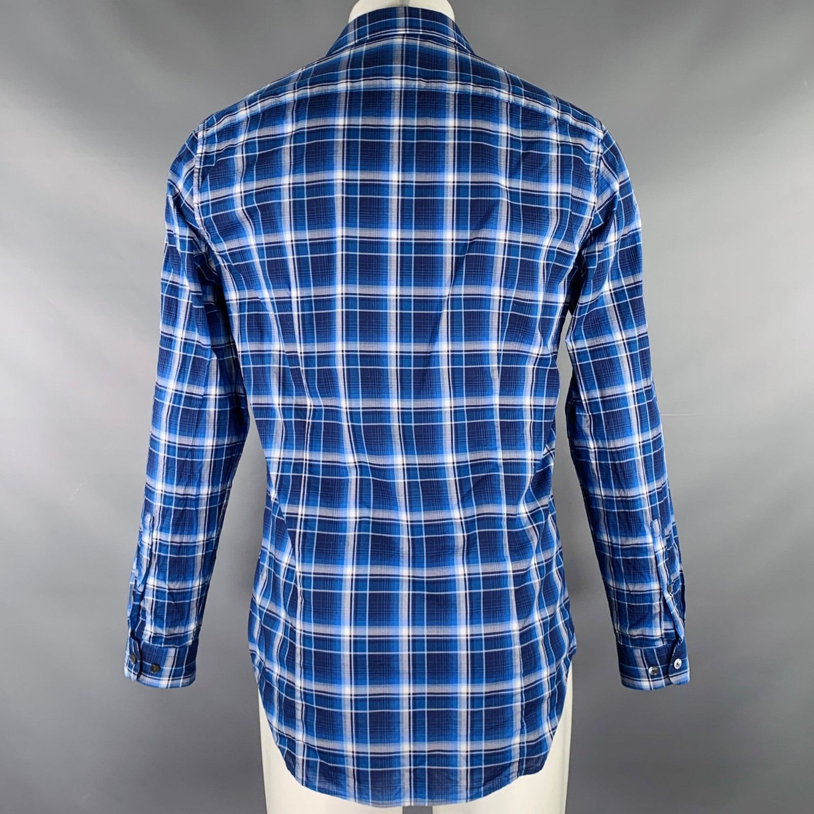 Vince VINCE Size M Navy White Plaid Long Sleeve Shirt Size US M / EU 48-50 / 2 - 3 Thumbnail