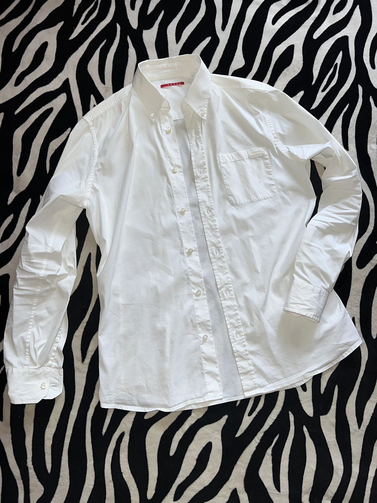 Prada × Tom Ford Prada luxury shirt button down chest pocket white tab logo Size US M / EU 48-50 / 2 - 2 Thumbnail