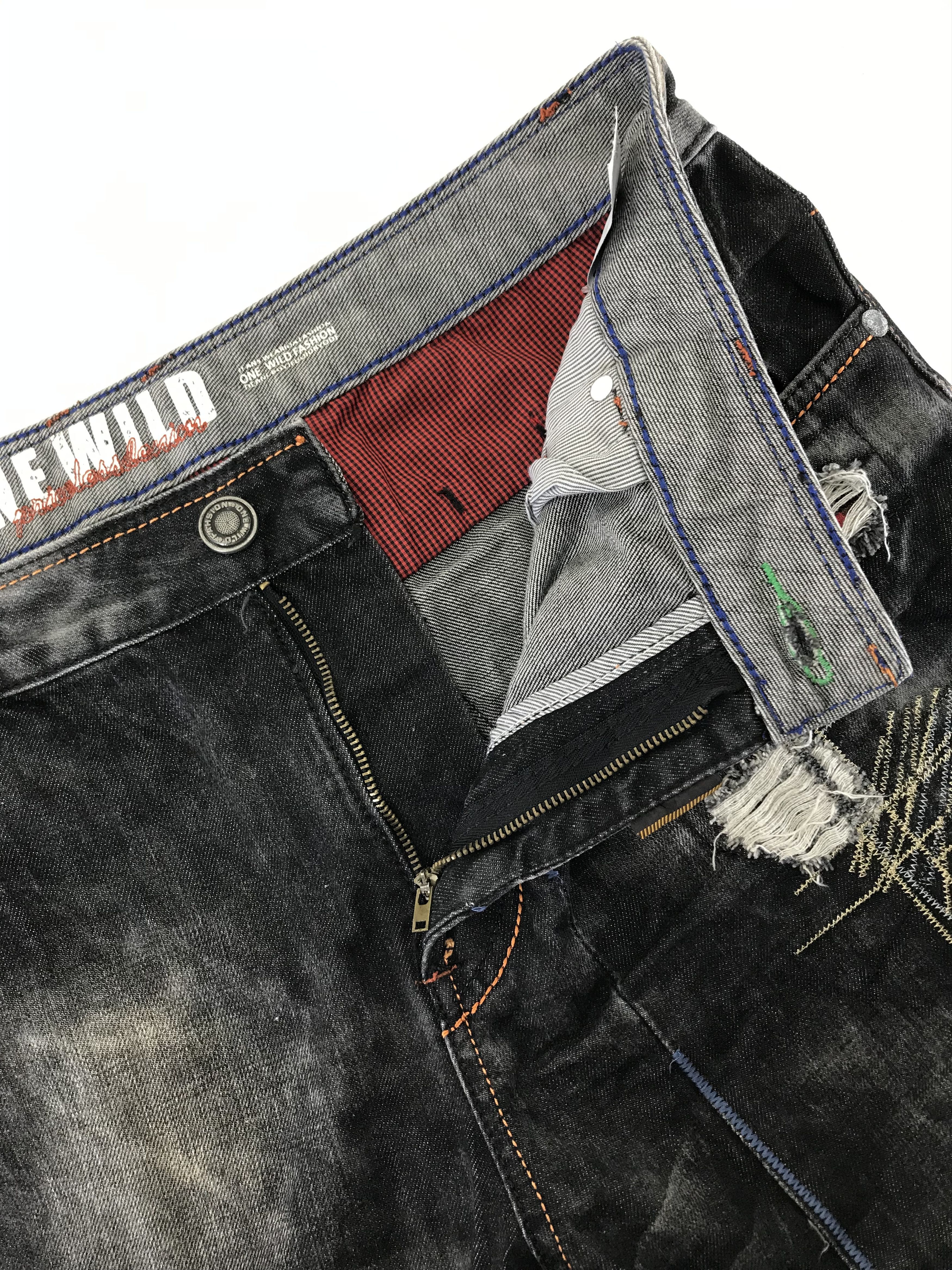 Japanese Brand Classic Jeans Faded Black Distressed Design Denim Size US 35 - 9 Thumbnail