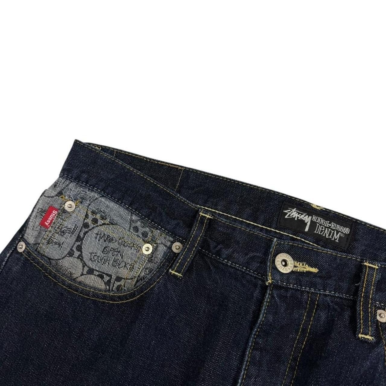 Stussy Vintage 2000s Stussy Rough Rugged Denim Comic Jeans Waist 35 Size US 35 - 6 Thumbnail